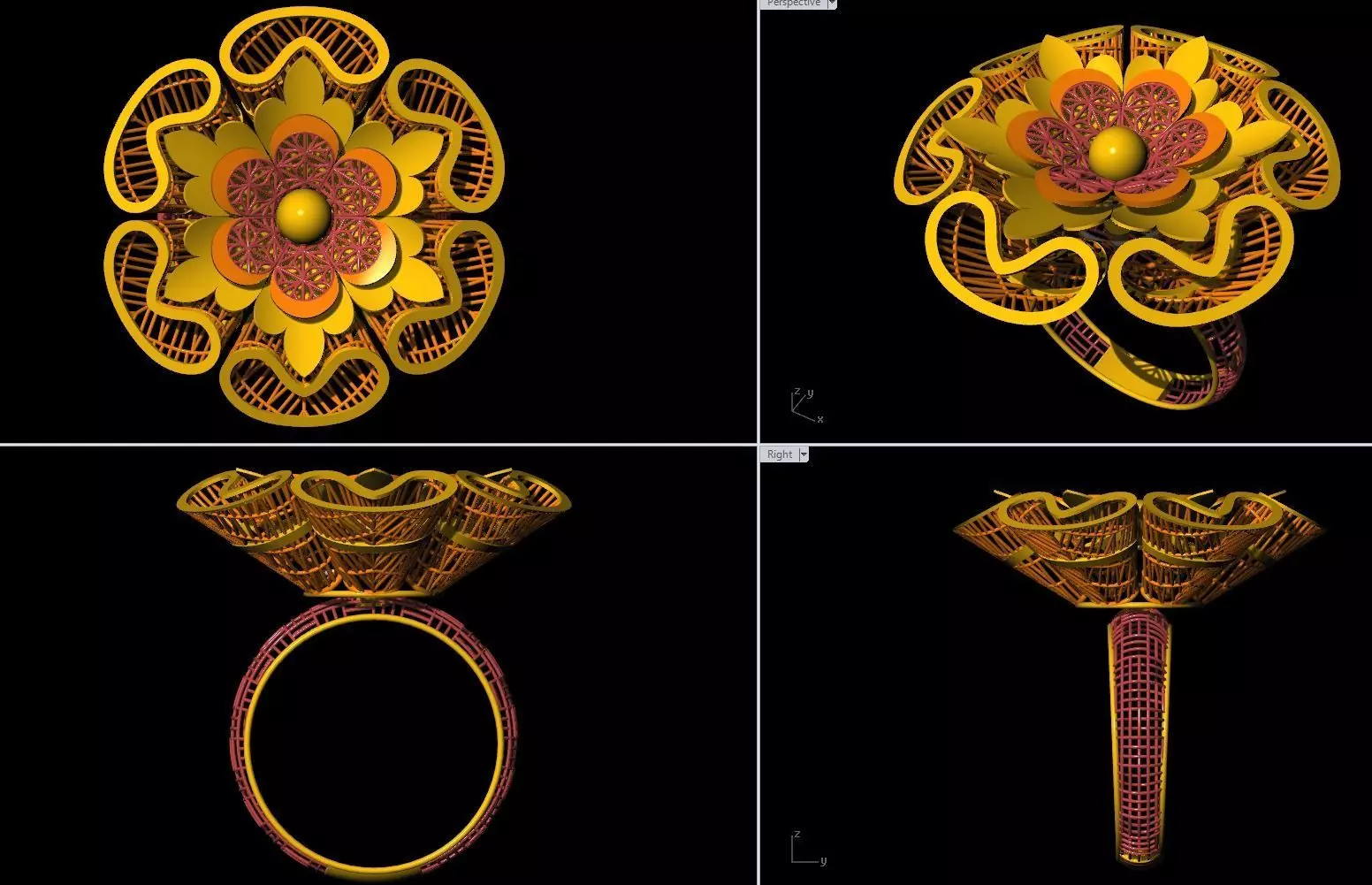 10 Fusion Jali Ring collection 3D print model_0