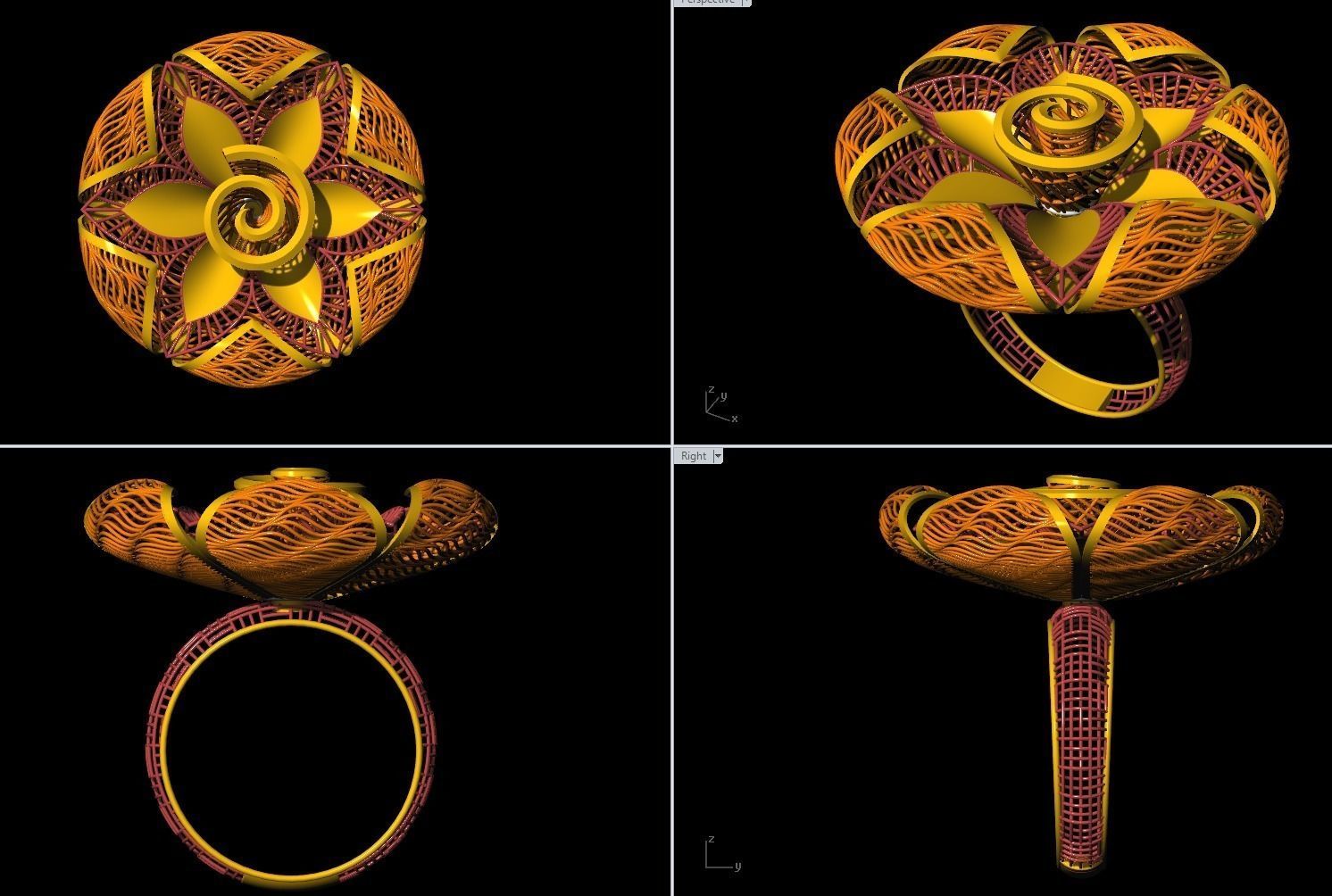 10 Fusion Jali Ring collection 3D print model_6