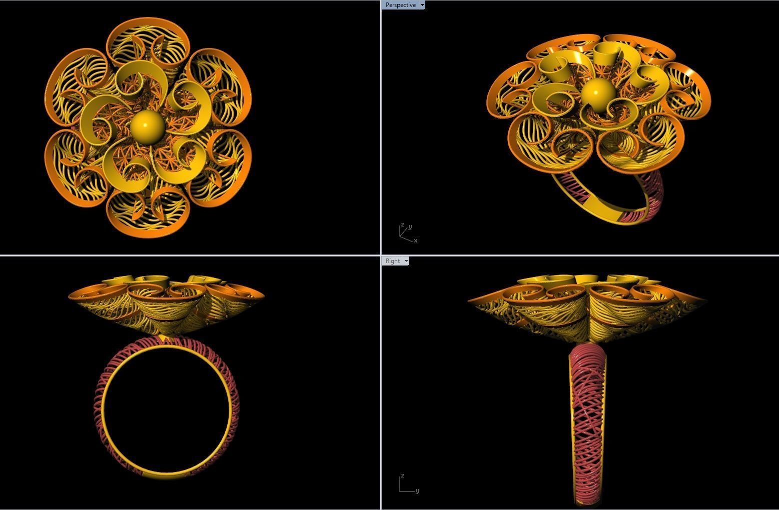 10 Fusion Jali Ring collection 3D print model_1