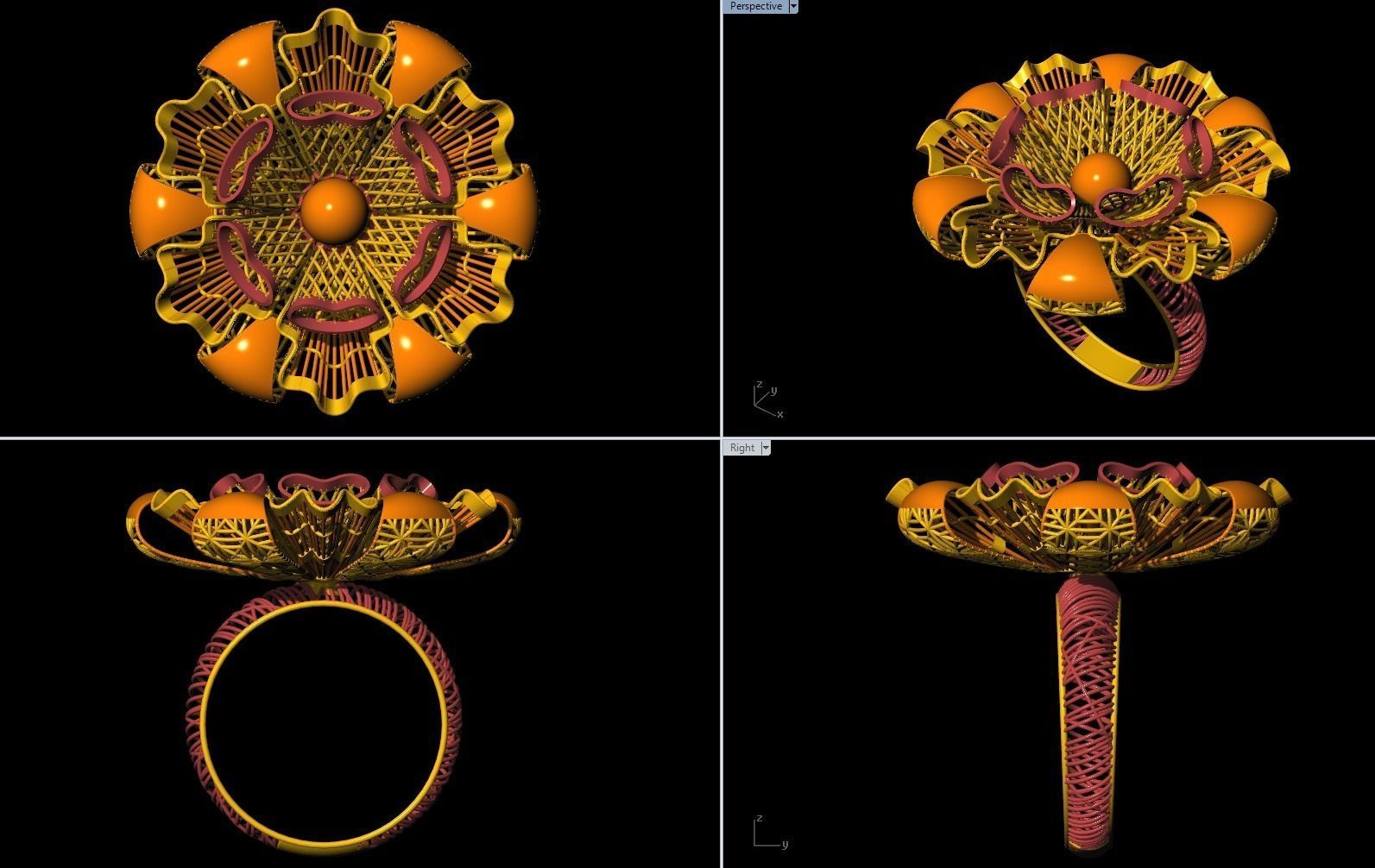 10 Fusion Jali Ring collection 3D print model_9