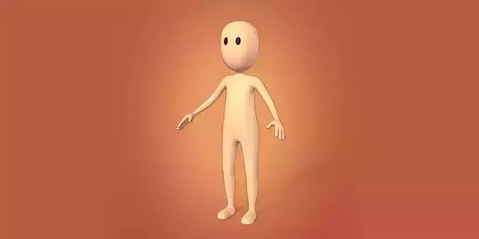 Cartoon Man Stickman Character