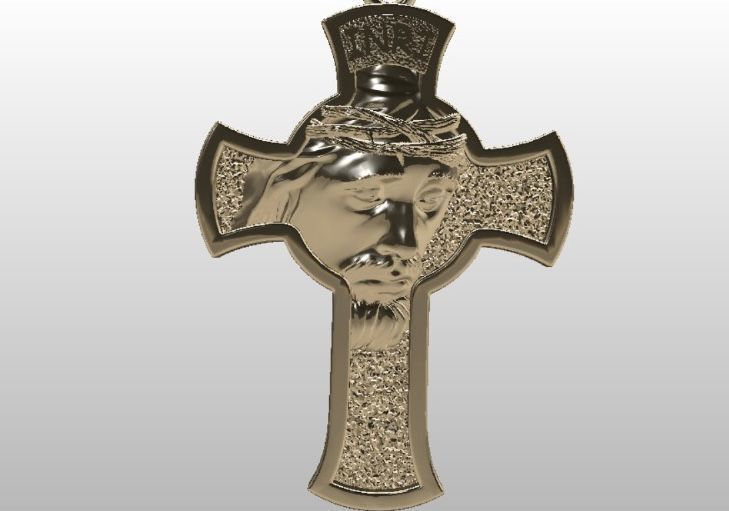 JESUS CROSS PENDAT 3D print model_3