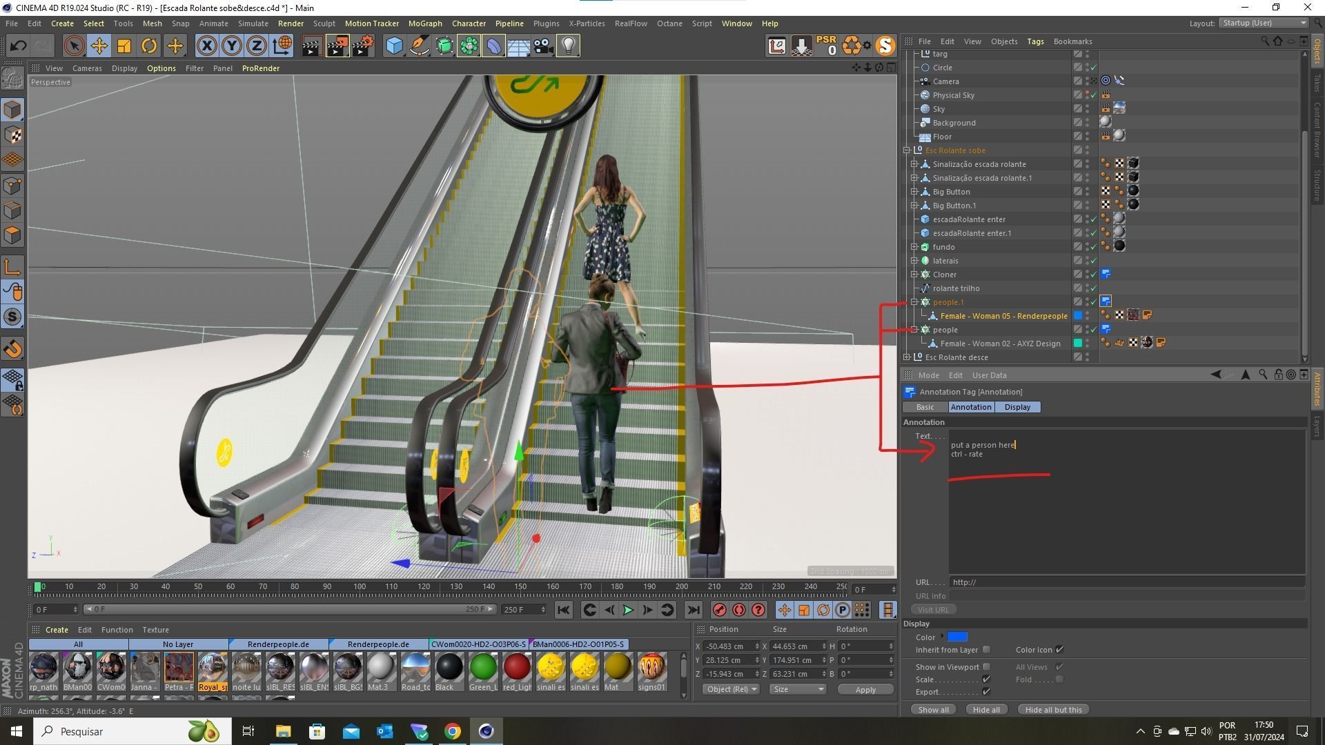 Escada Rolante sobe e desce 3D model_11