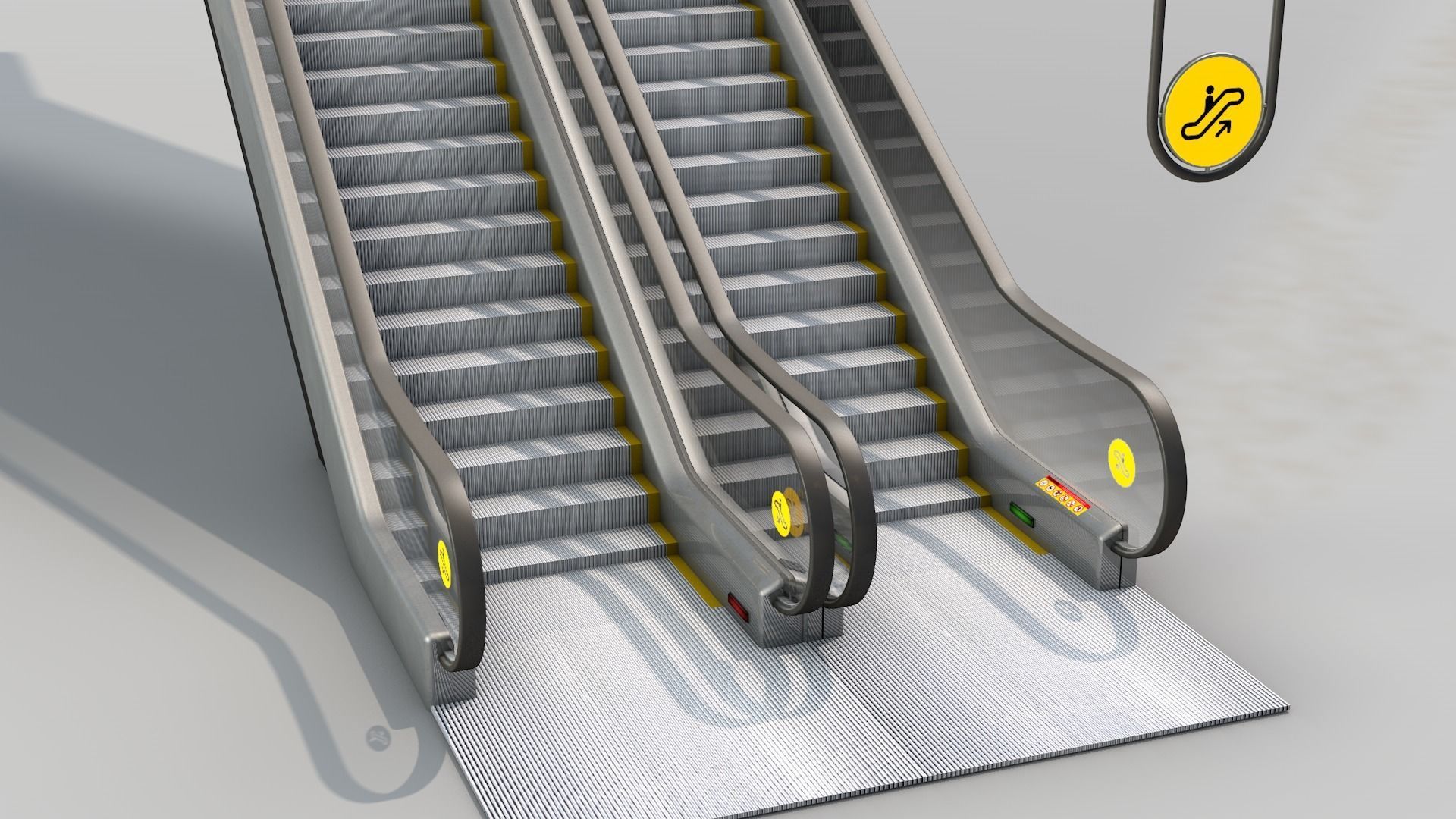 Escada Rolante sobe e desce 3D model_3