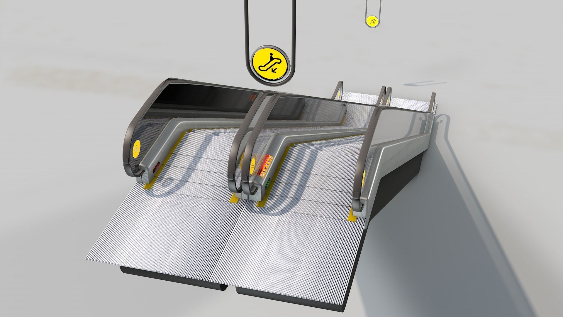 Escada Rolante sobe e desce 3D model_8
