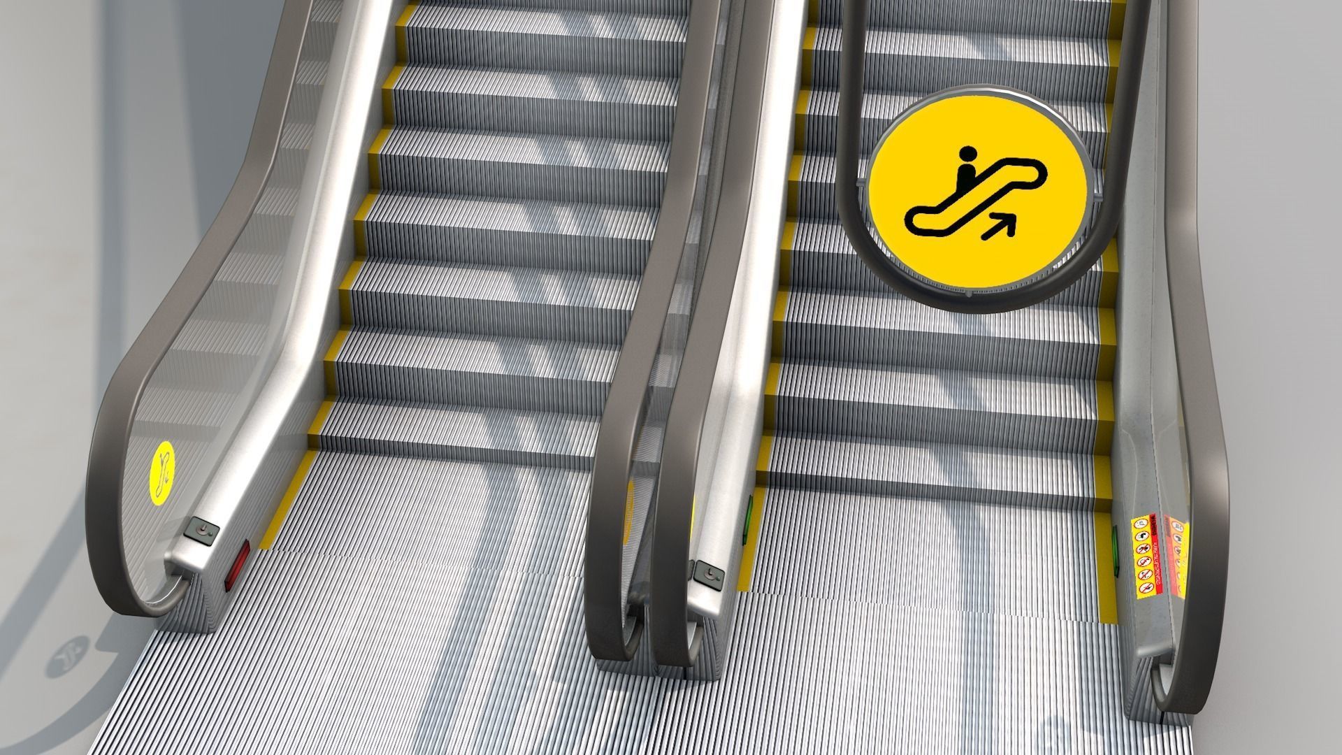 Escada Rolante sobe e desce 3D model_6