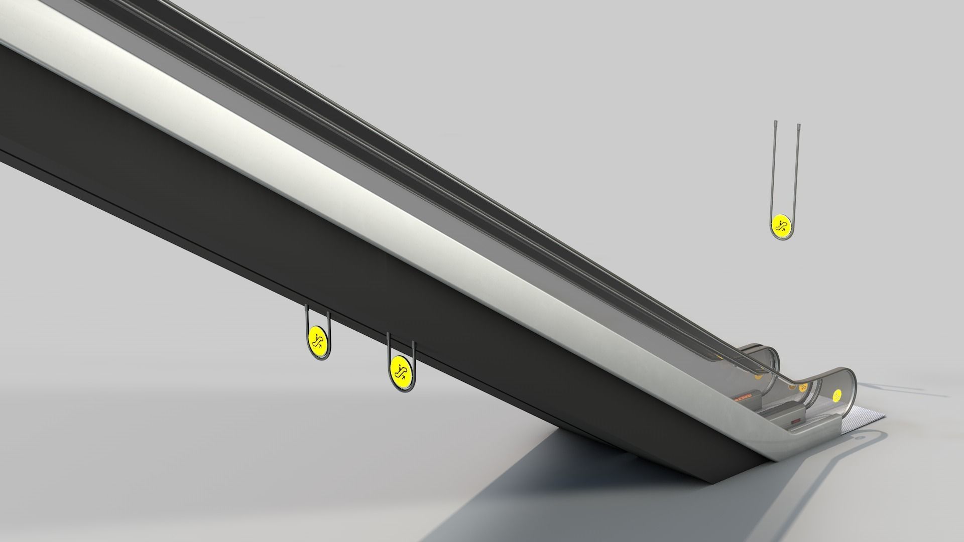 Escada Rolante sobe e desce 3D model_10