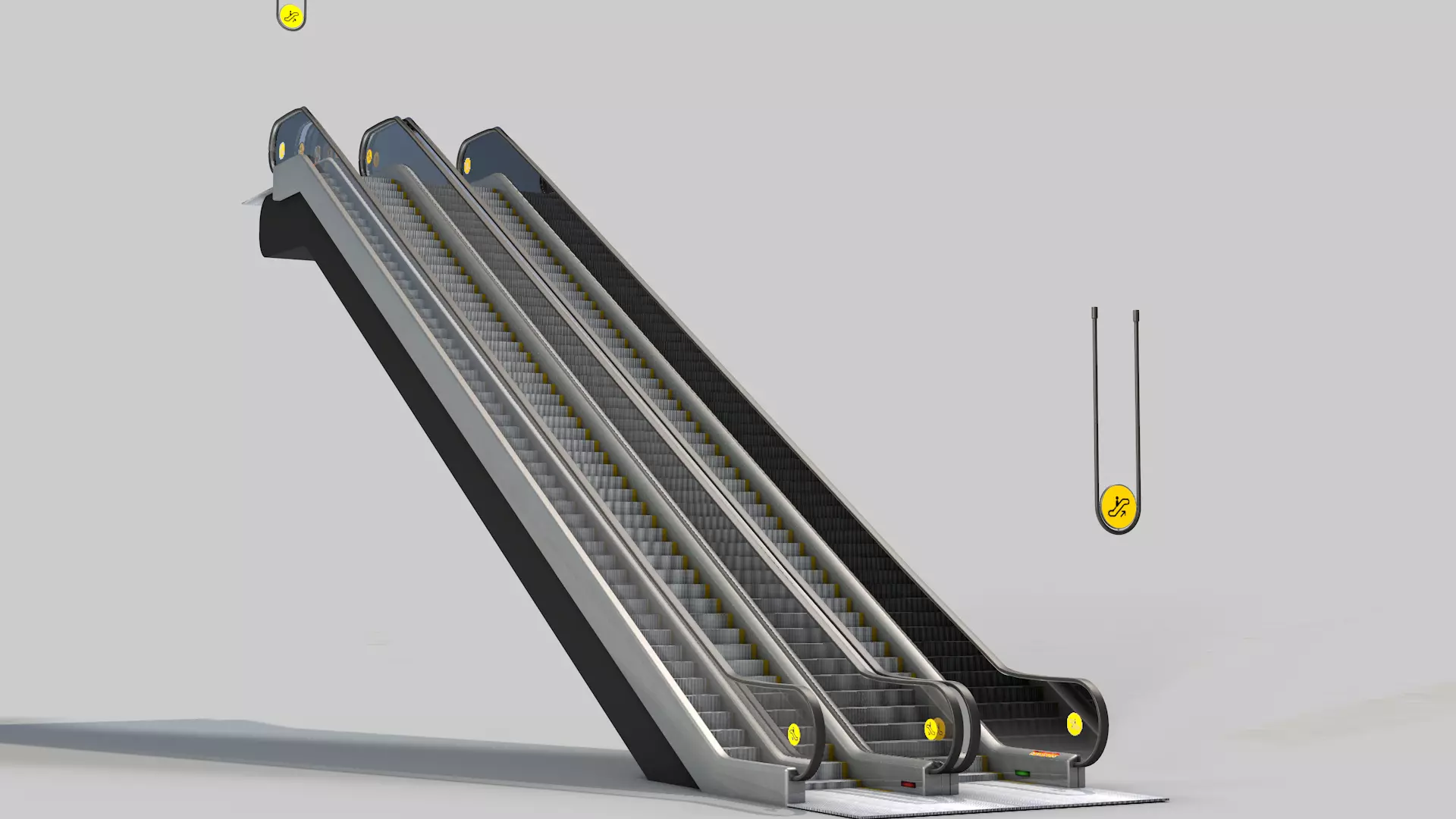 Escada Rolante sobe e desce 3D model_0