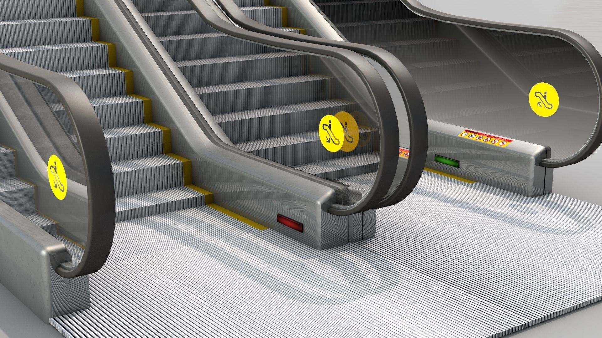 Escada Rolante sobe e desce 3D model_4