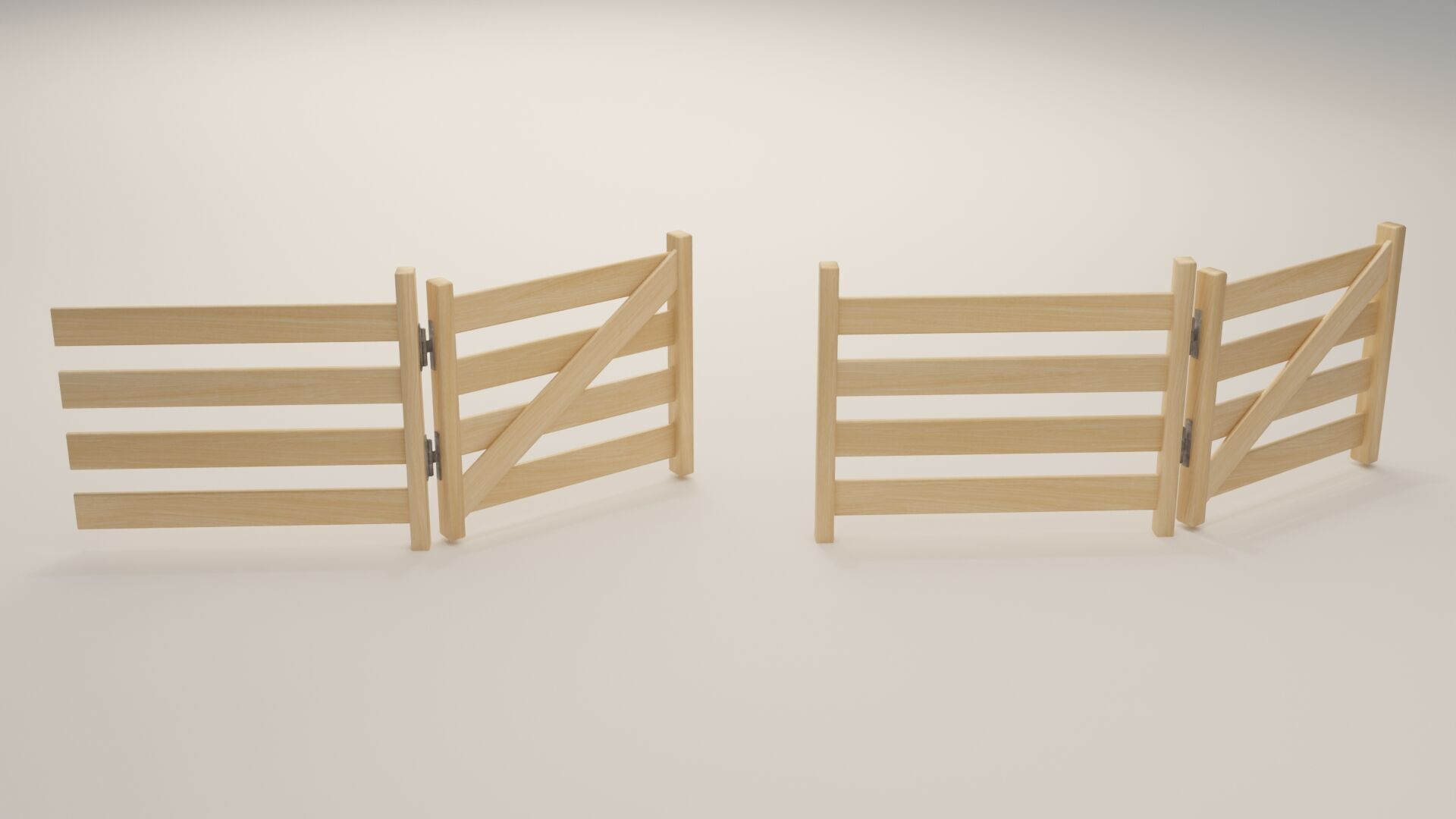 Stylized Fence Collection Low-poly 3D model_4