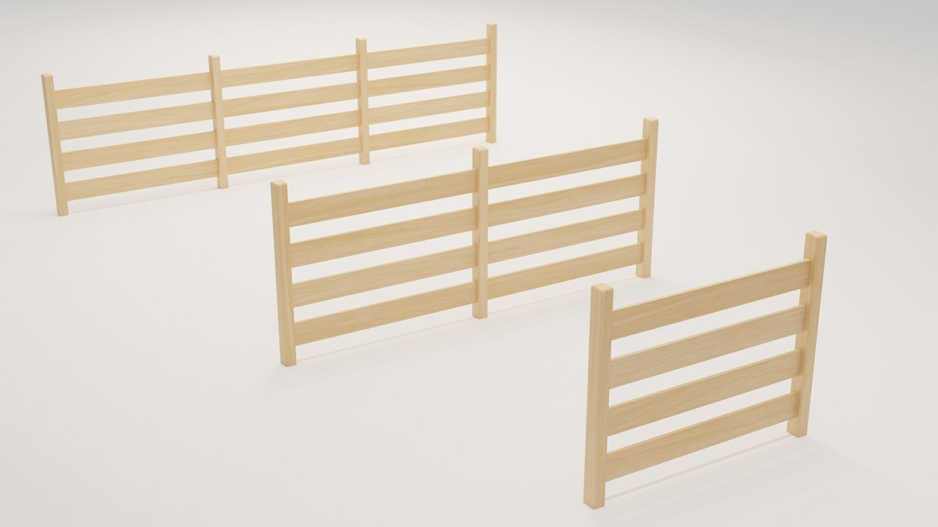 Stylized Fence Collection Low-poly 3D model_5