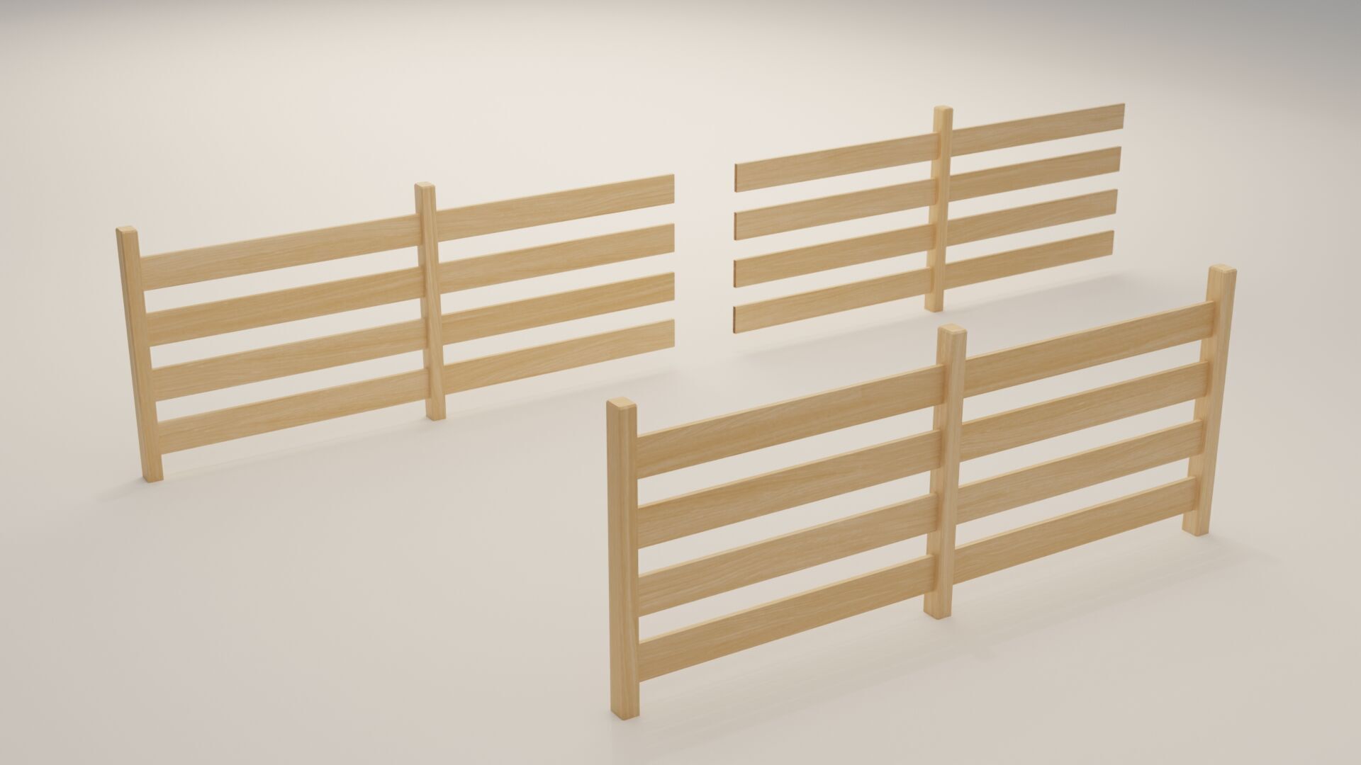 Stylized Fence Collection Low-poly 3D model_6