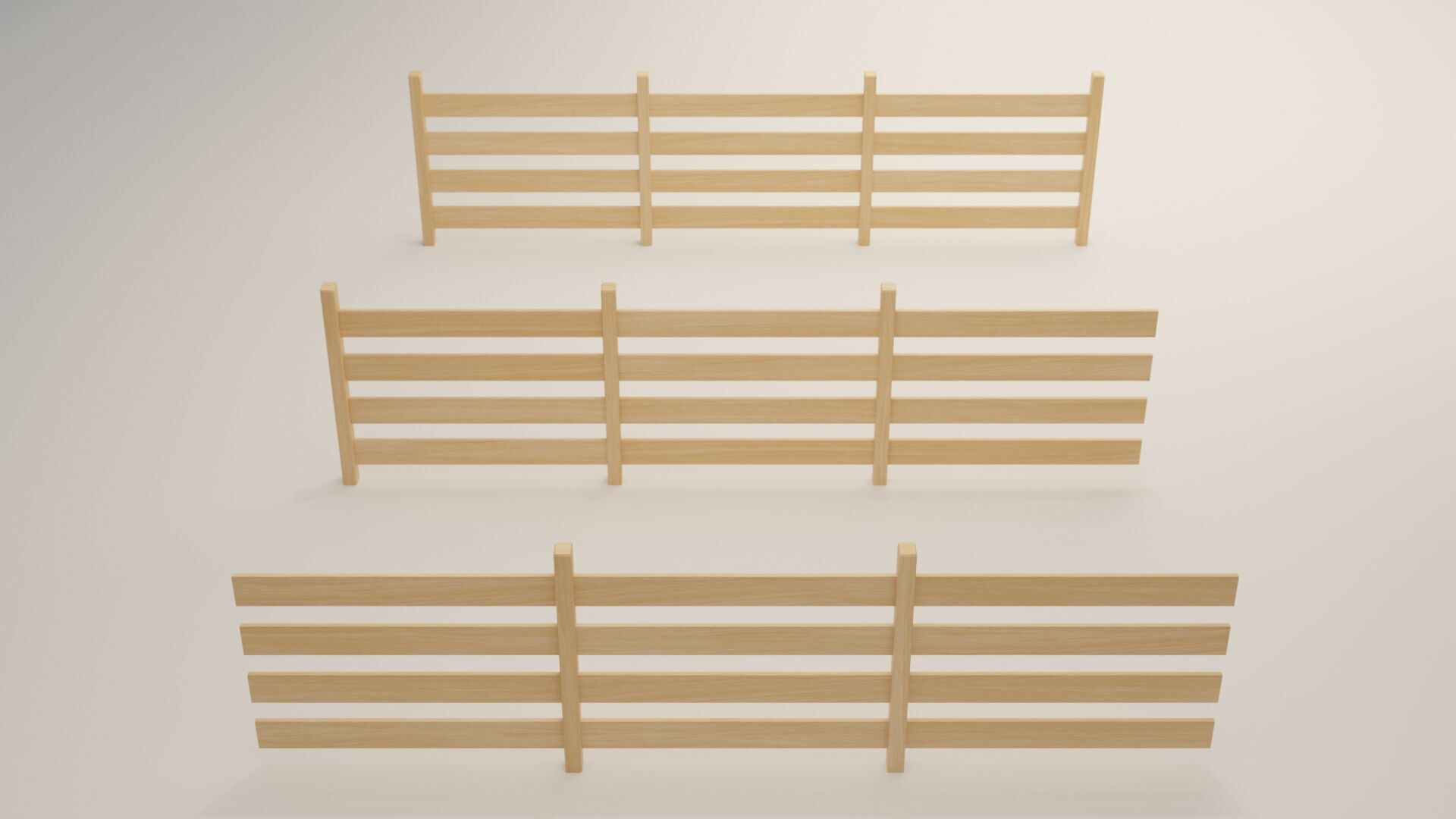 Stylized Fence Collection Low-poly 3D model_7