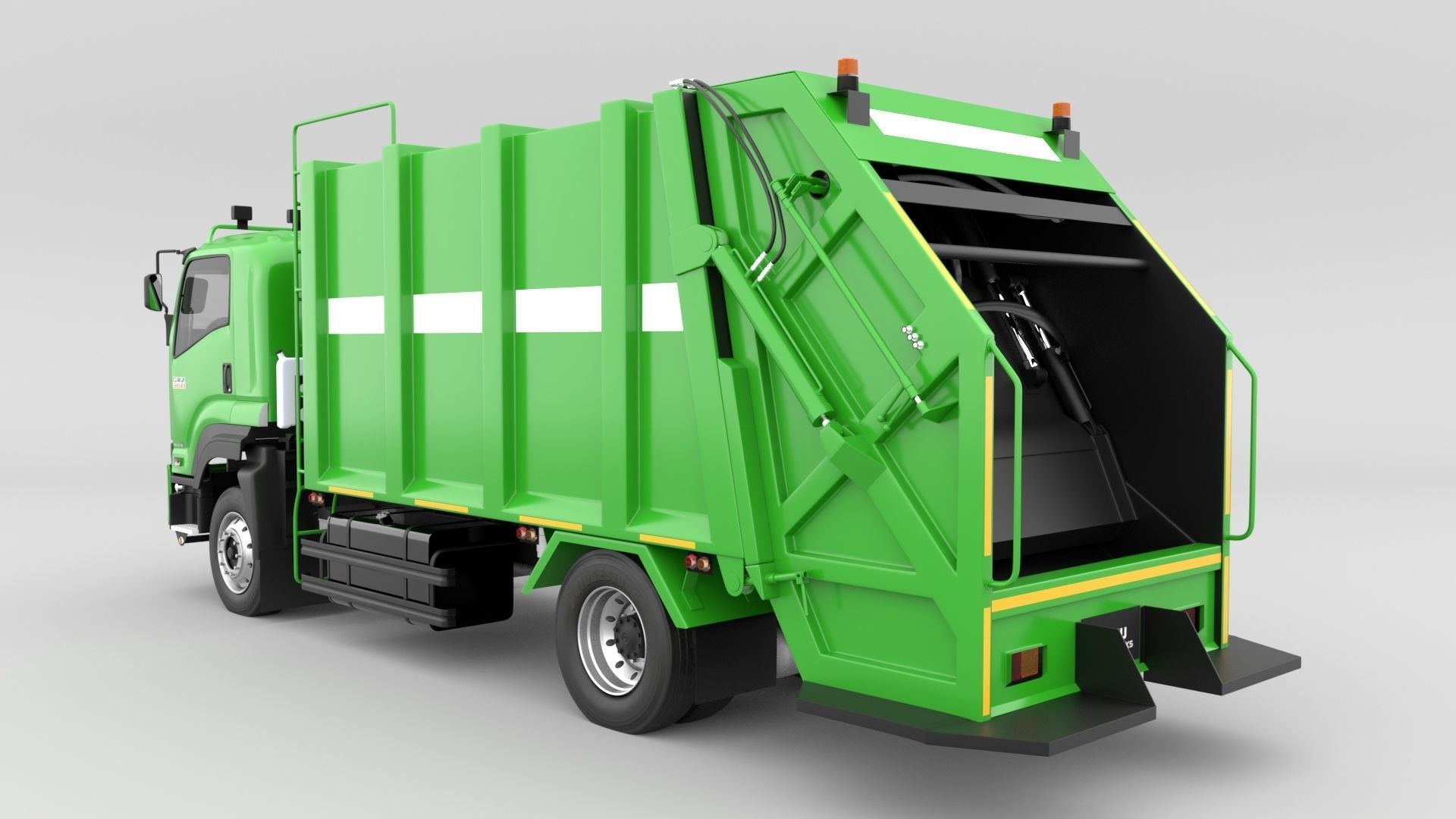 ISUZU DECA-GXZ360 Garbage Truck 3D model_4