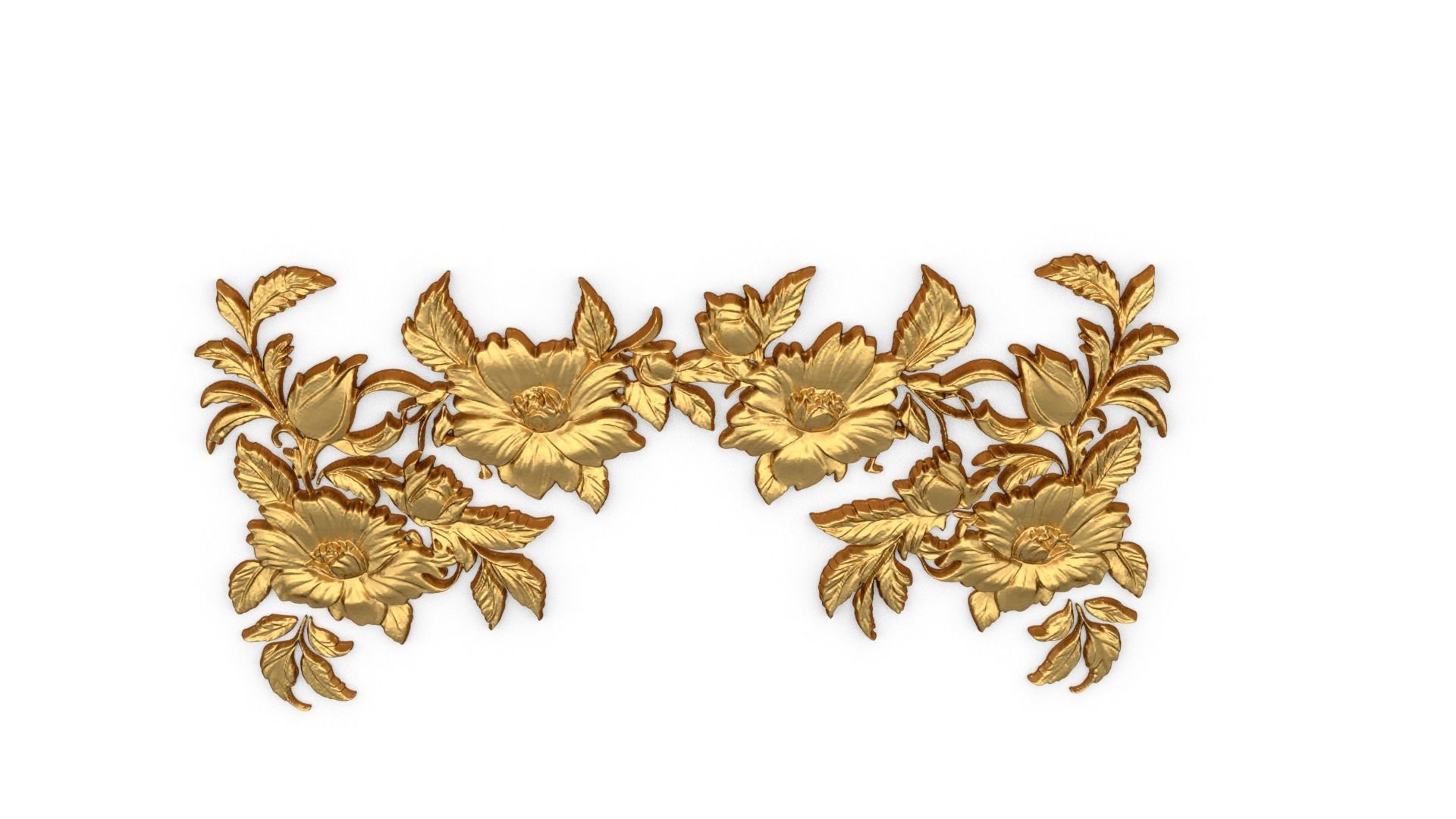 decor set wall panel flowers relief mural CNC 09 3D print model_4