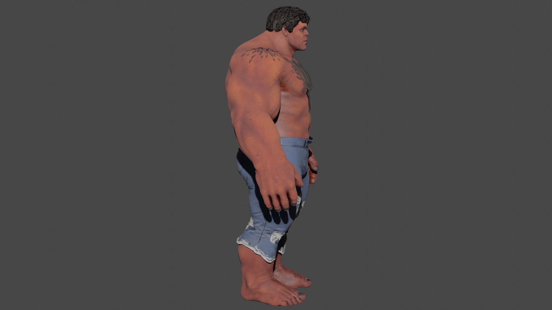 Red Hulk 3D model_4