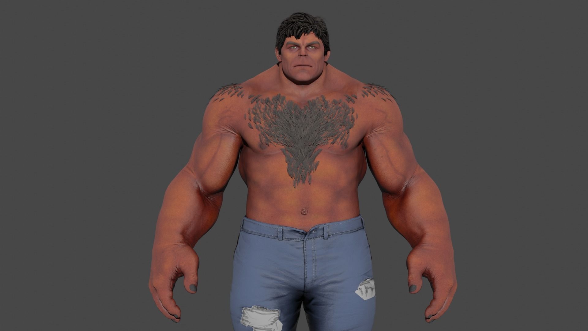 Red Hulk 3D model_1