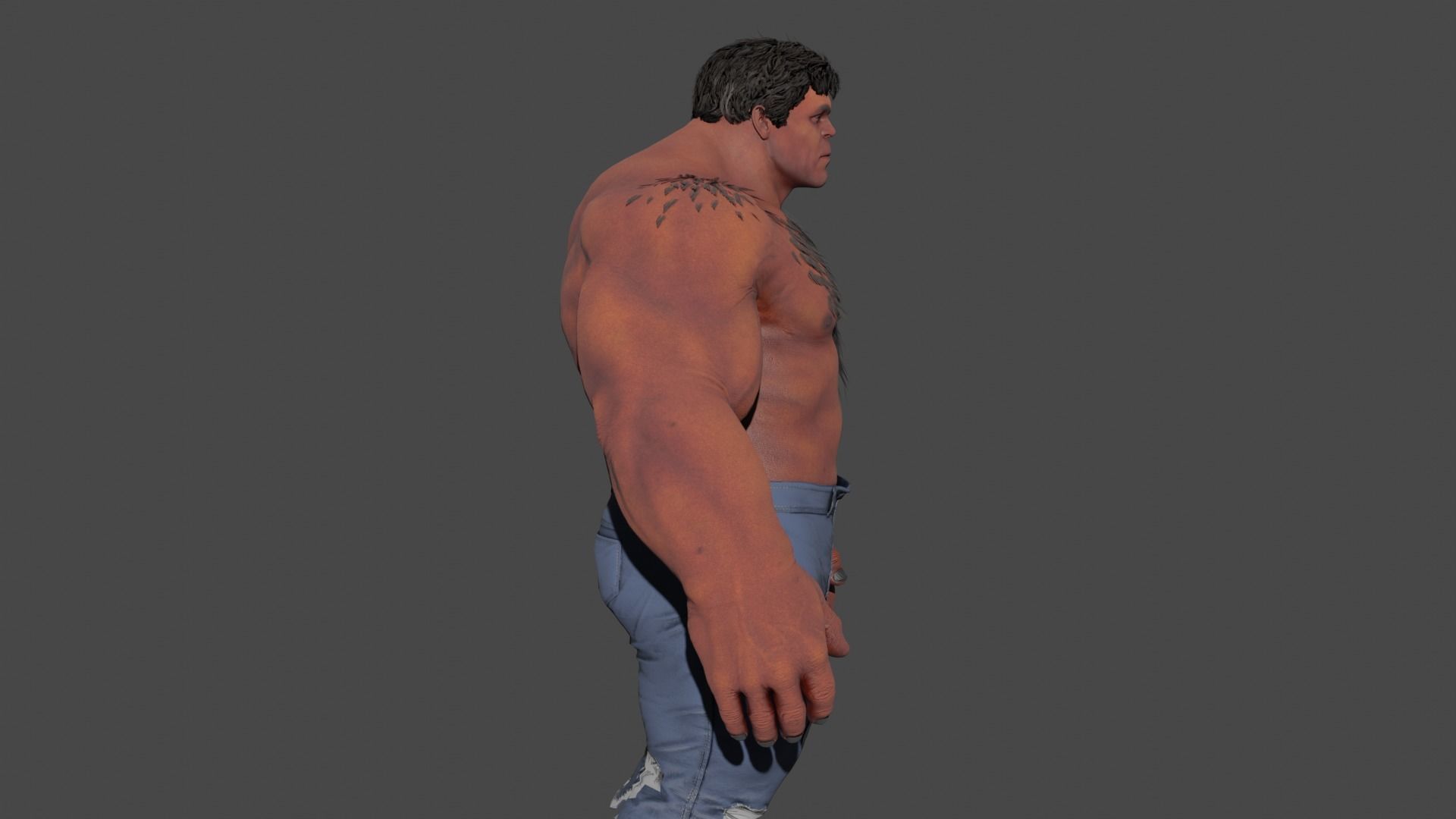 Red Hulk 3D model_5