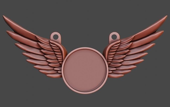 Winged Medallion Pendant Free 3D print model