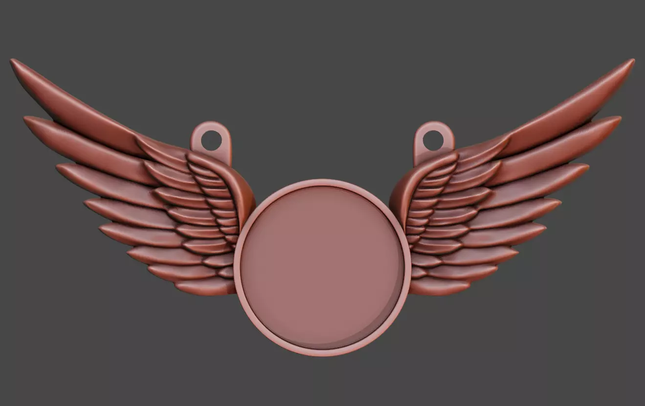Winged Medallion Pendant Free 3D print model