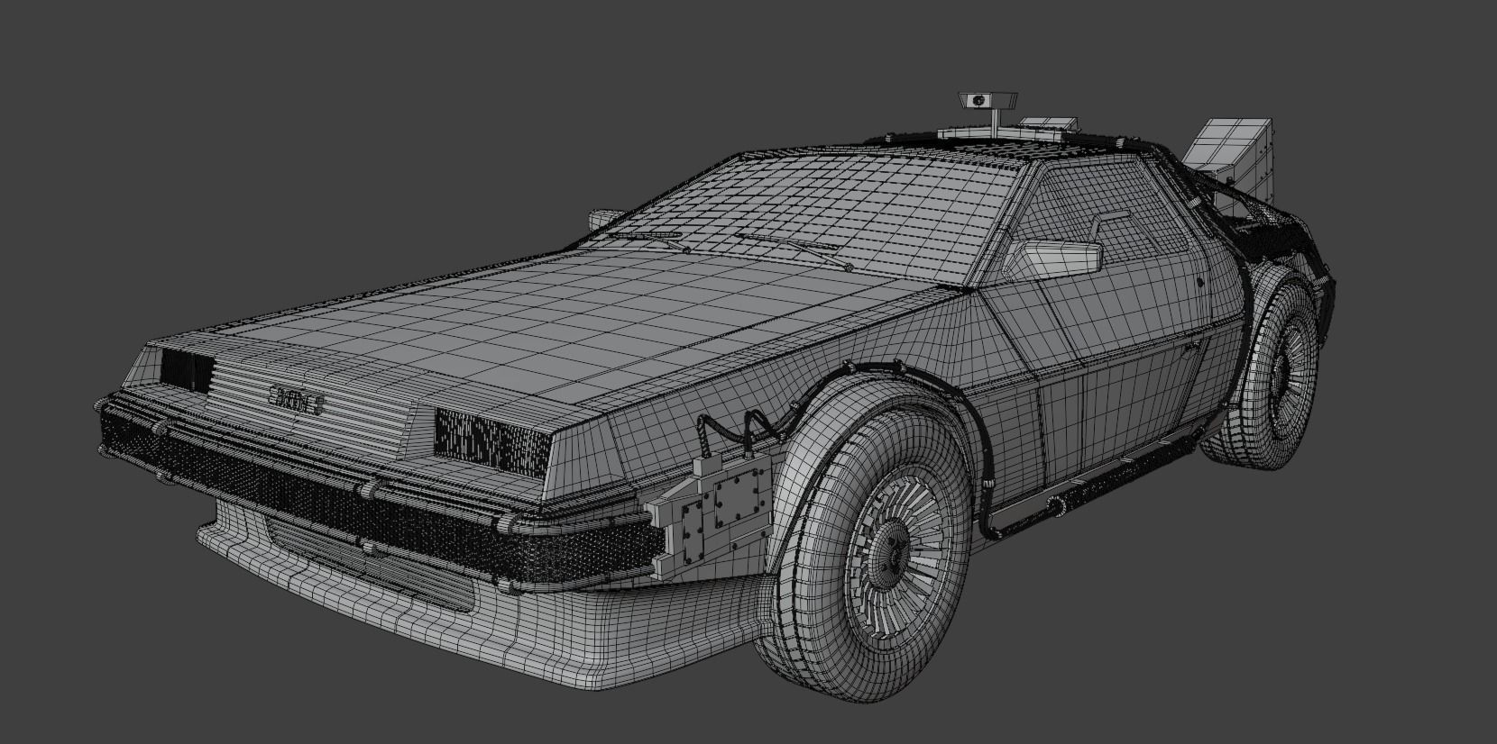 Delorean BTTF and BTTF II Rigged 3D model_32