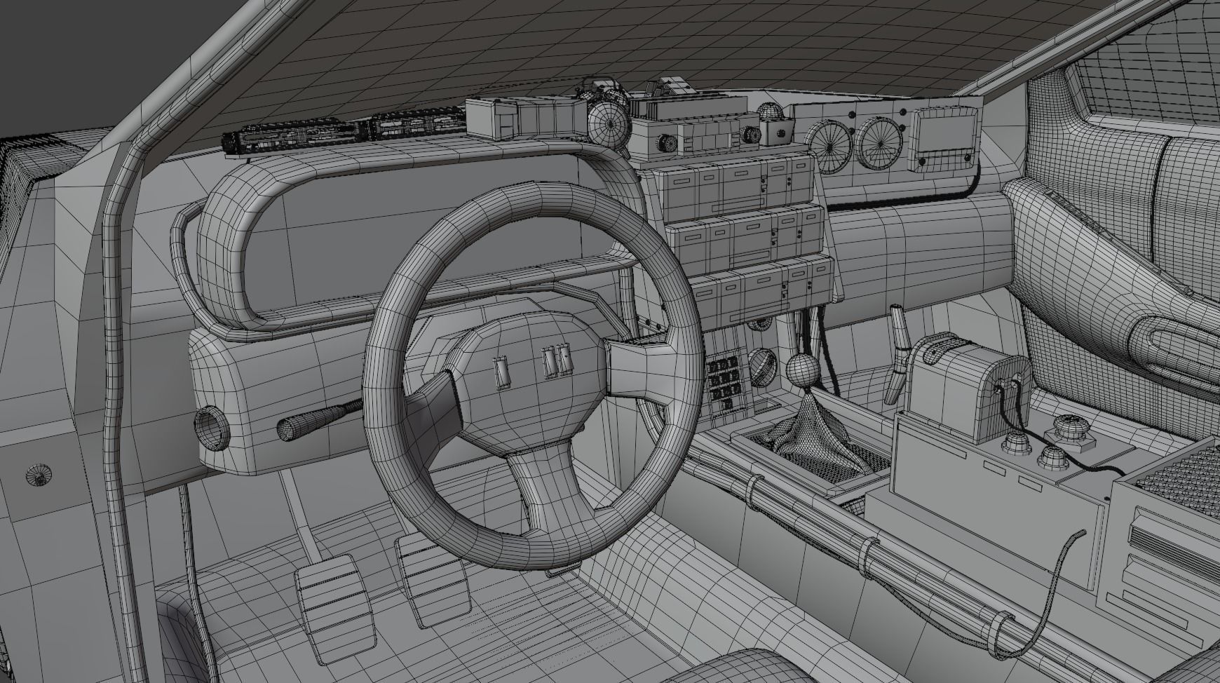 Delorean BTTF and BTTF II Rigged 3D model_31