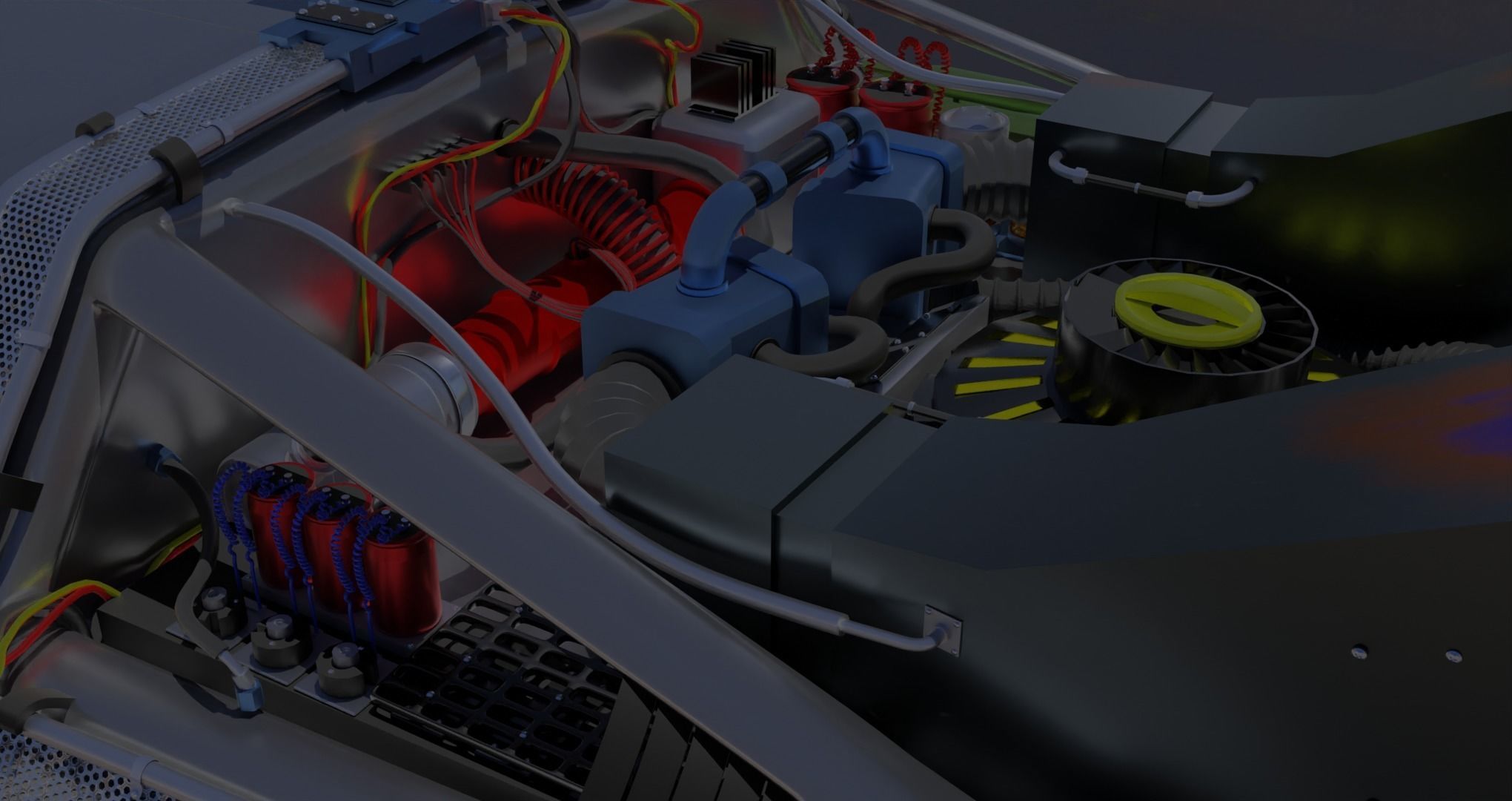 Delorean BTTF and BTTF II Rigged 3D model_26