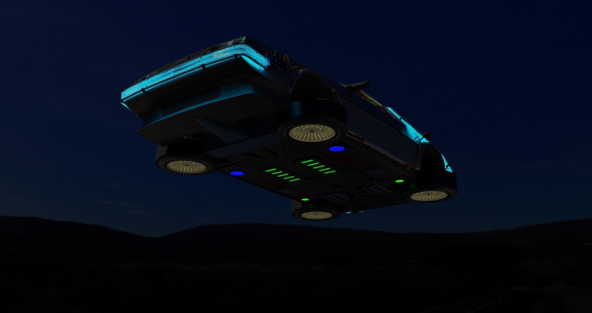 Delorean BTTF and BTTF II Rigged 3D model_20