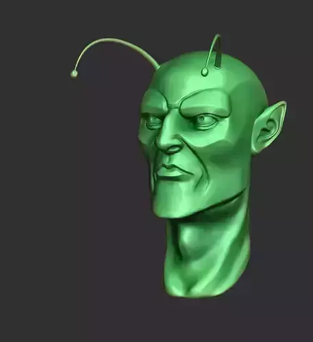 a stylized head model of King Piccolo from Dragon Ball