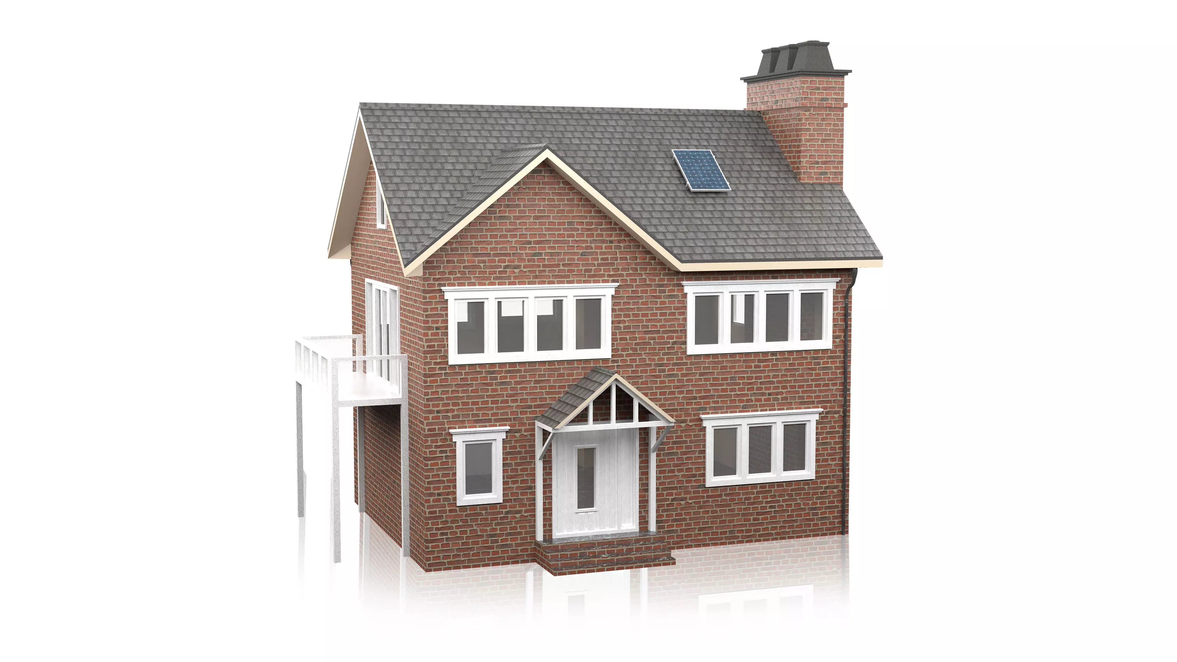 British House Design 05 Low-poly 3D model_0