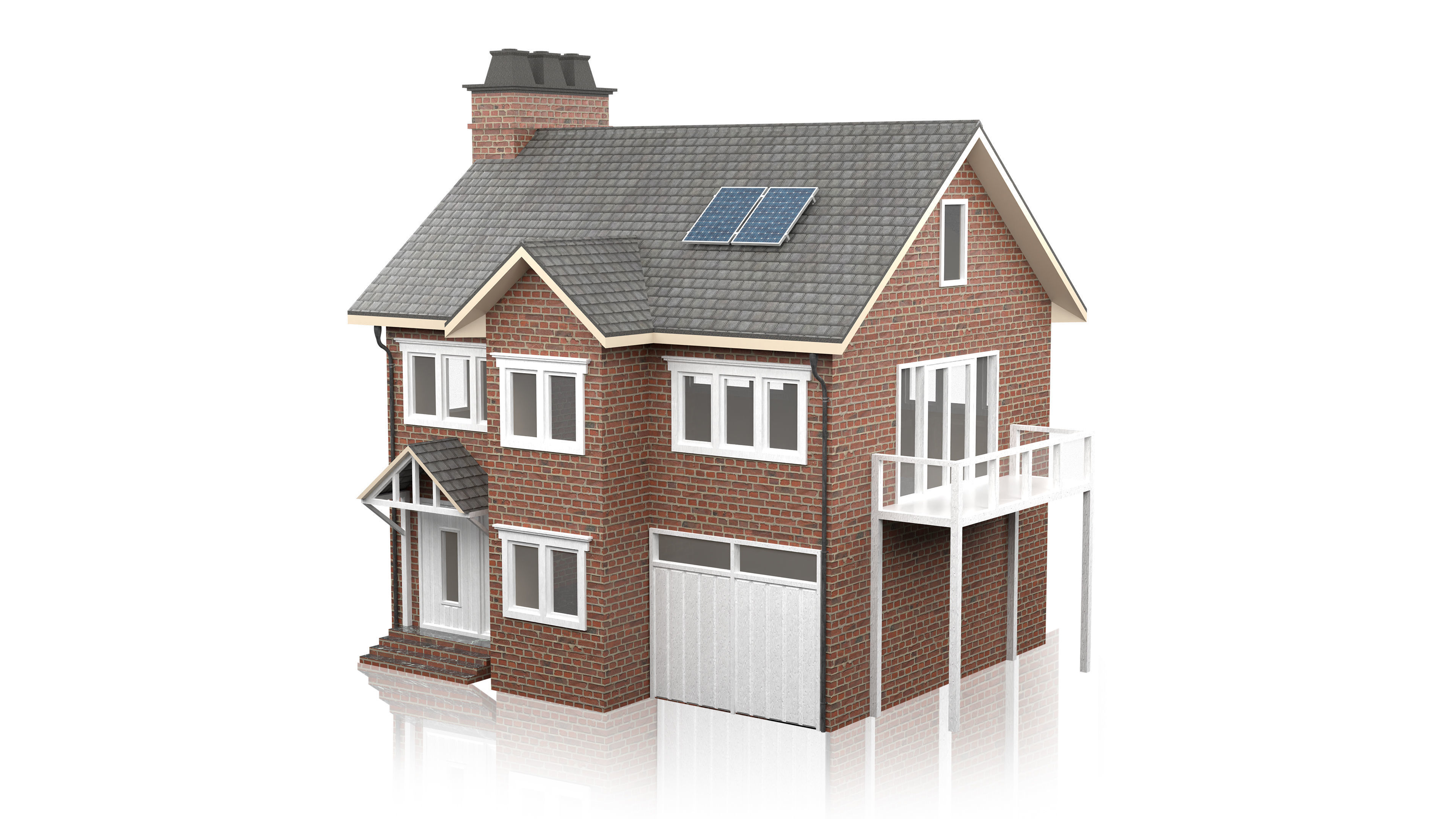 British House Design 05 Low-poly 3D model_2