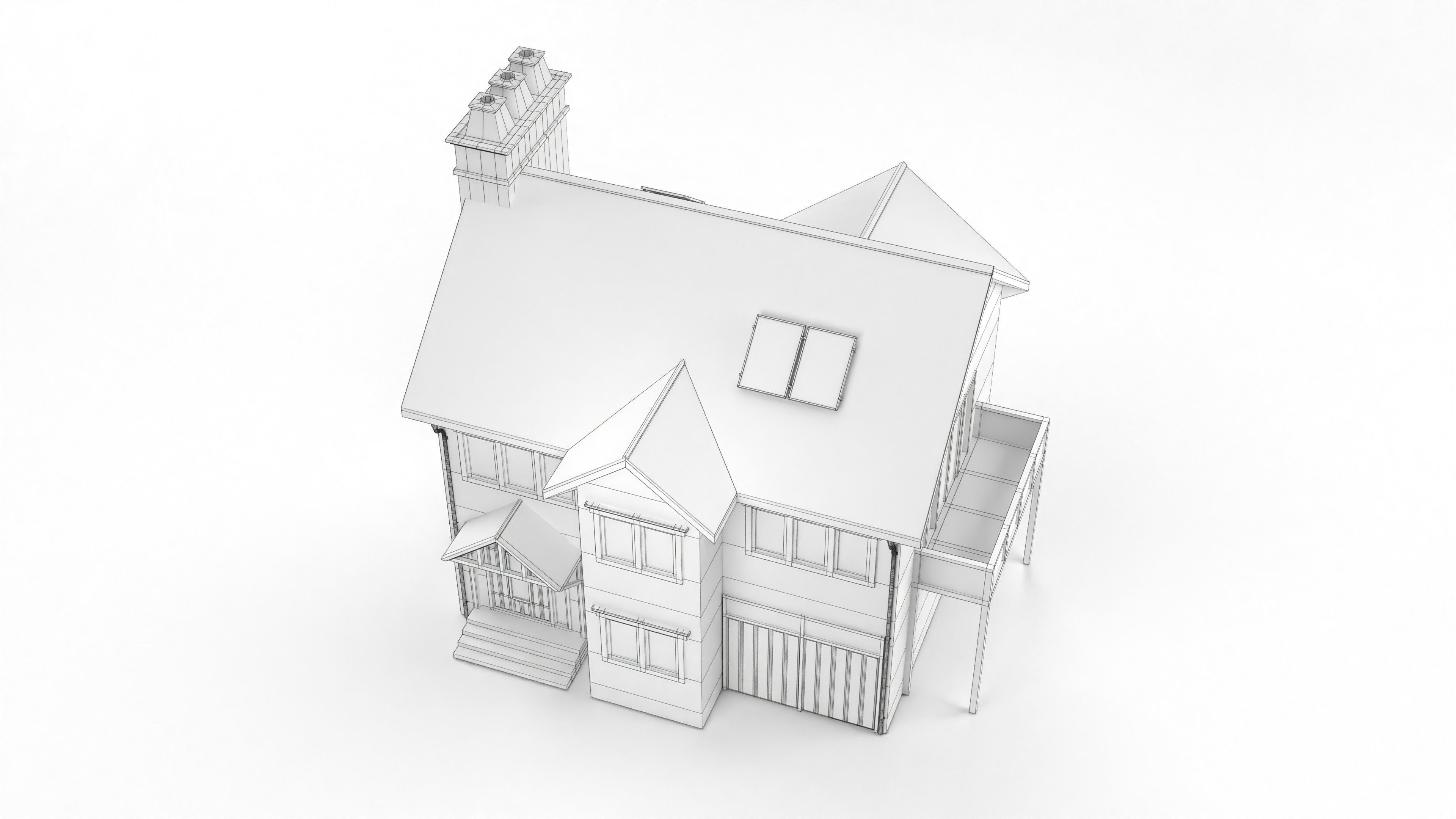 British House Design 05 Low-poly 3D model_8