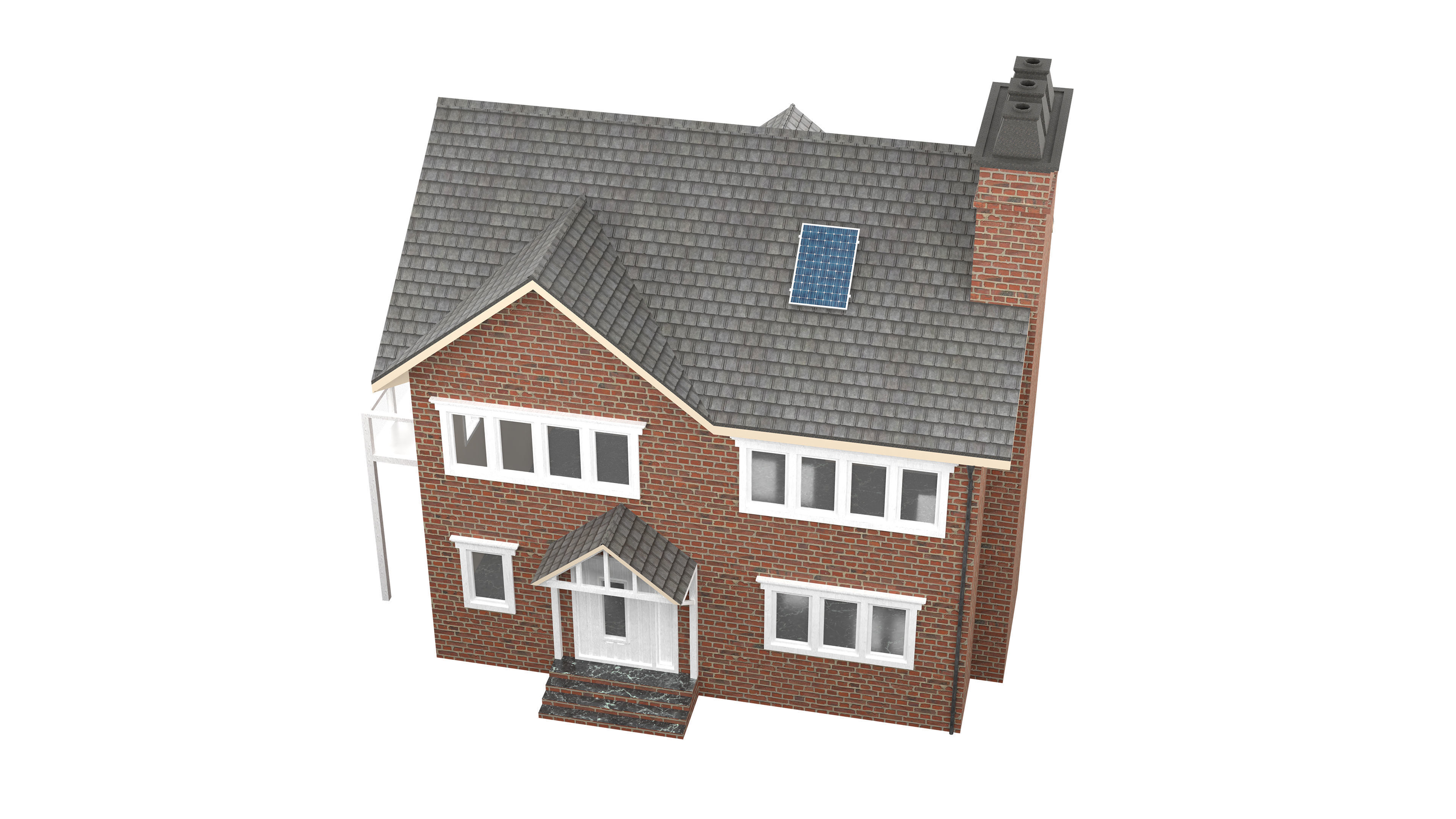 British House Design 05 Low-poly 3D model_4