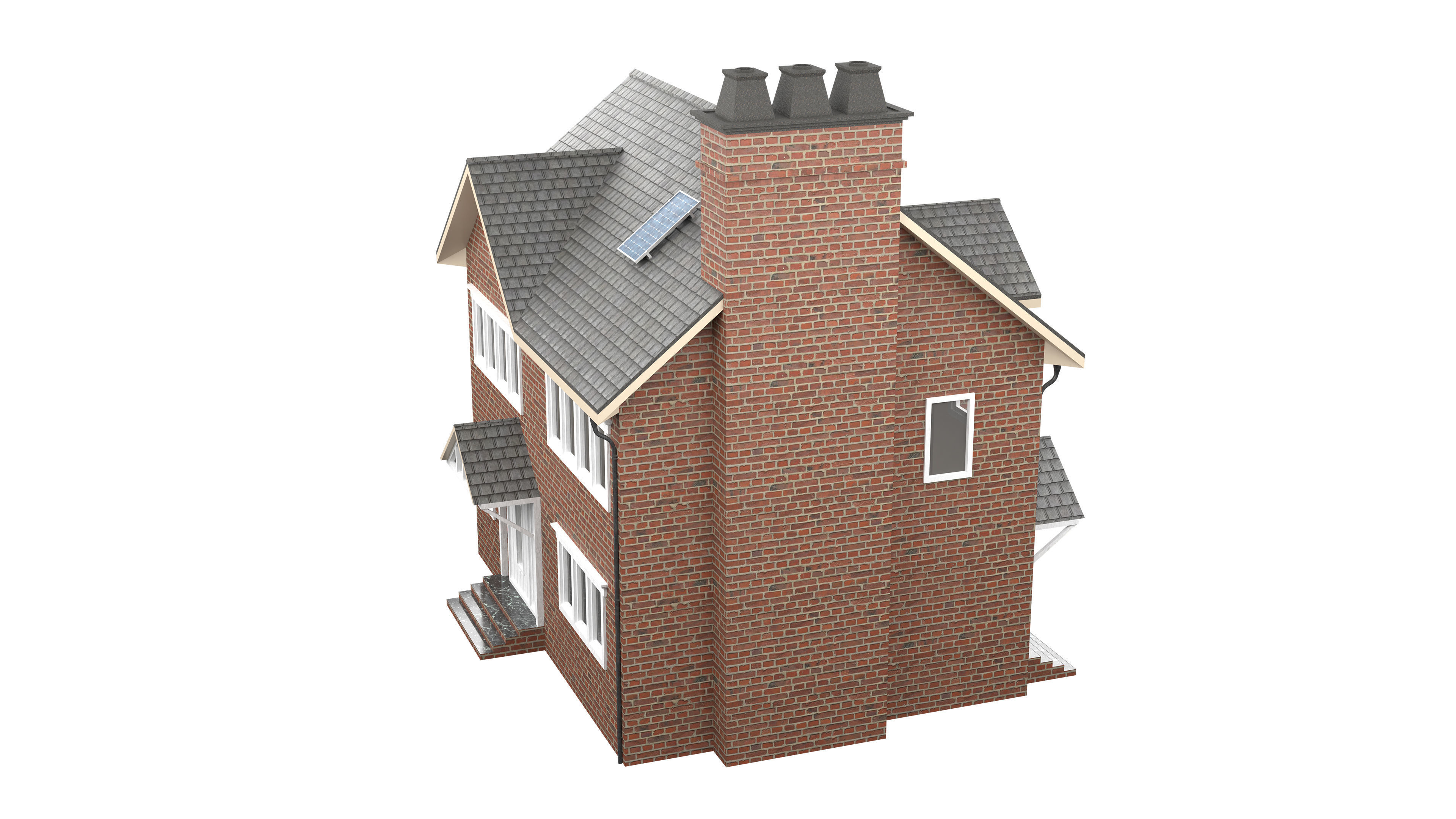 British House Design 05 Low-poly 3D model_5