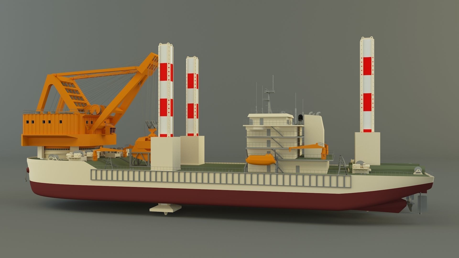 zmpc 220t grab dredger 3D model_2