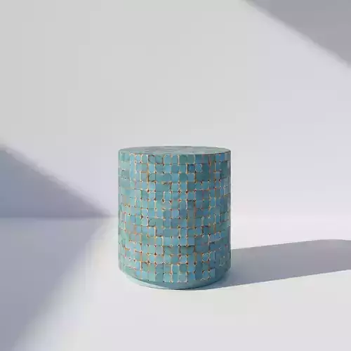 East at Main Brillion Round Coconut Shell Accent Table