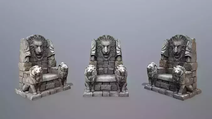 Lion Stone Throne 