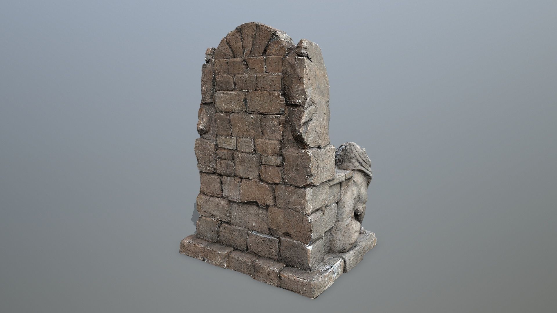 Lion Stone Throne  Low-poly 3D model_8