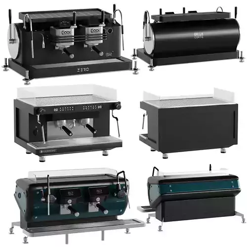 Coffee Makers Set 6 Commercial Set 2 Low-poly 3D model