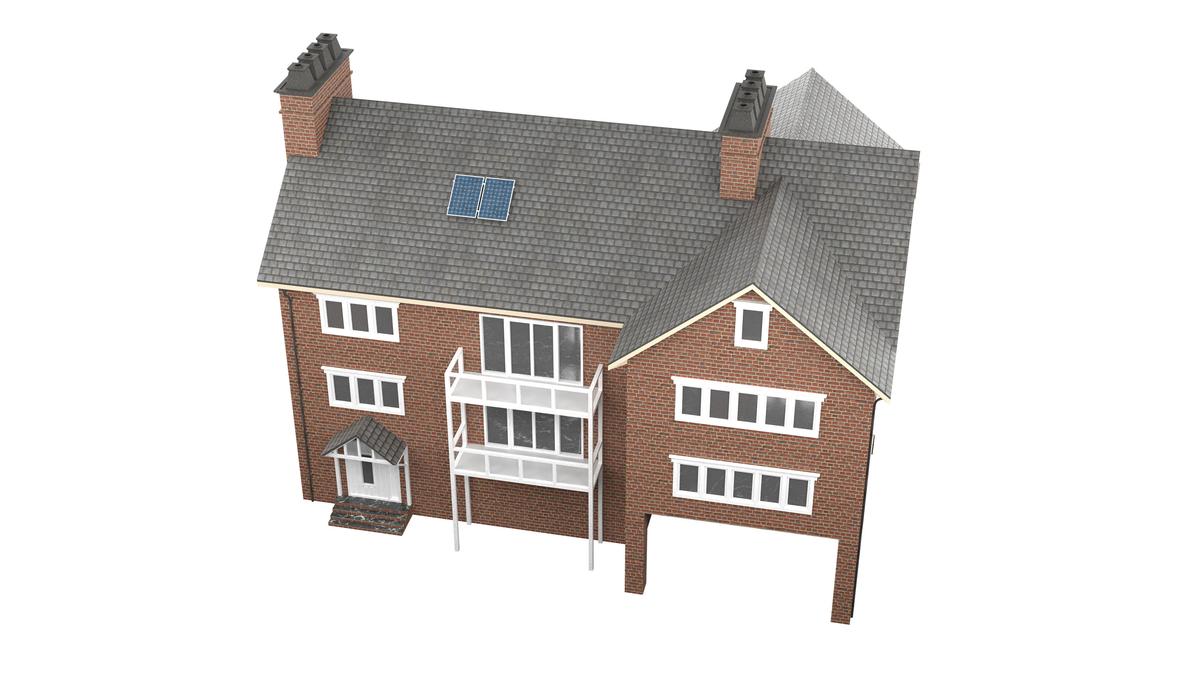British House Design 06 Low-poly 3D model_4