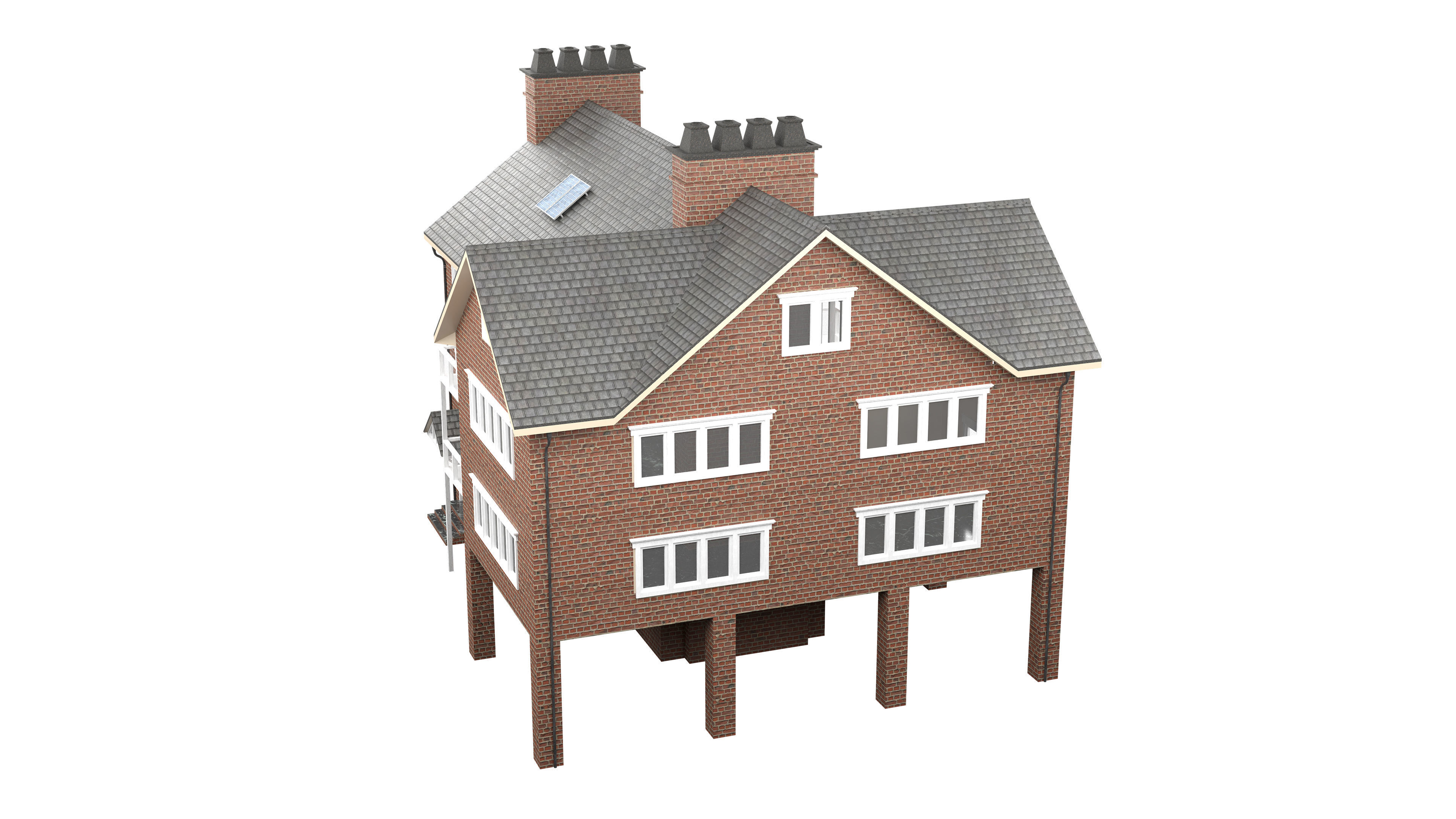 British House Design 06 Low-poly 3D model_6