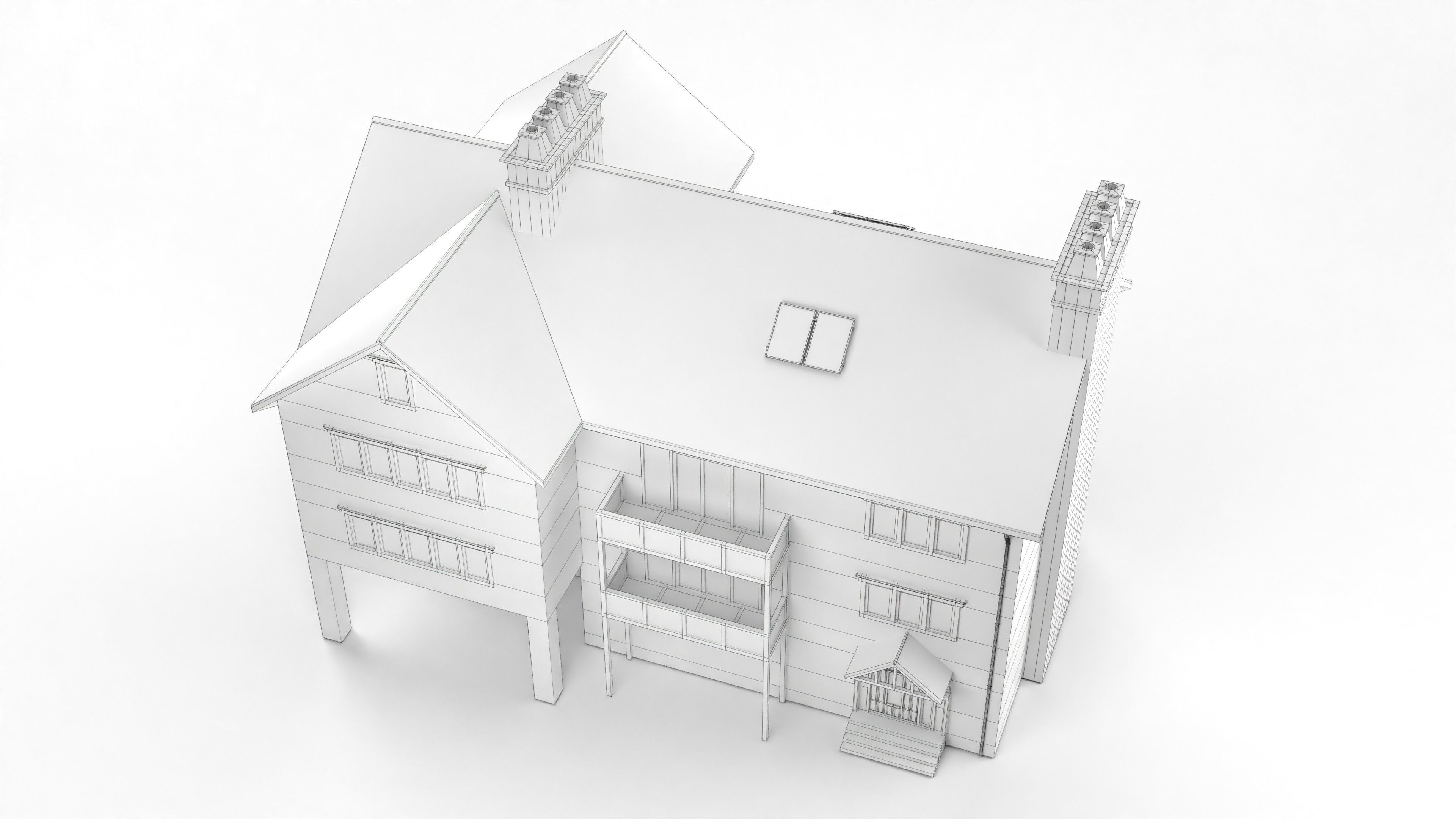 British House Design 06 Low-poly 3D model_8