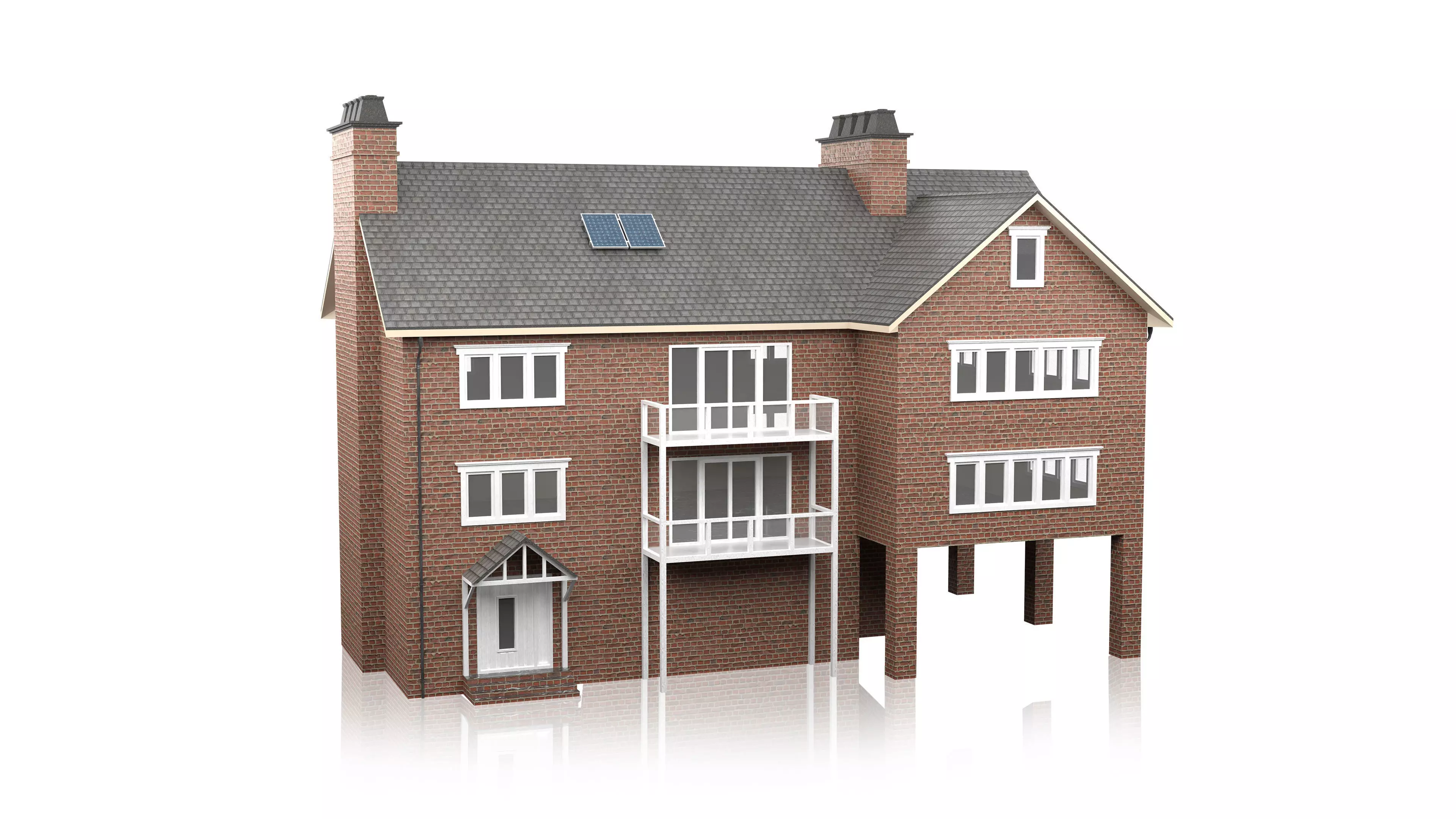 British House Design 06 Low-poly 3D model_0