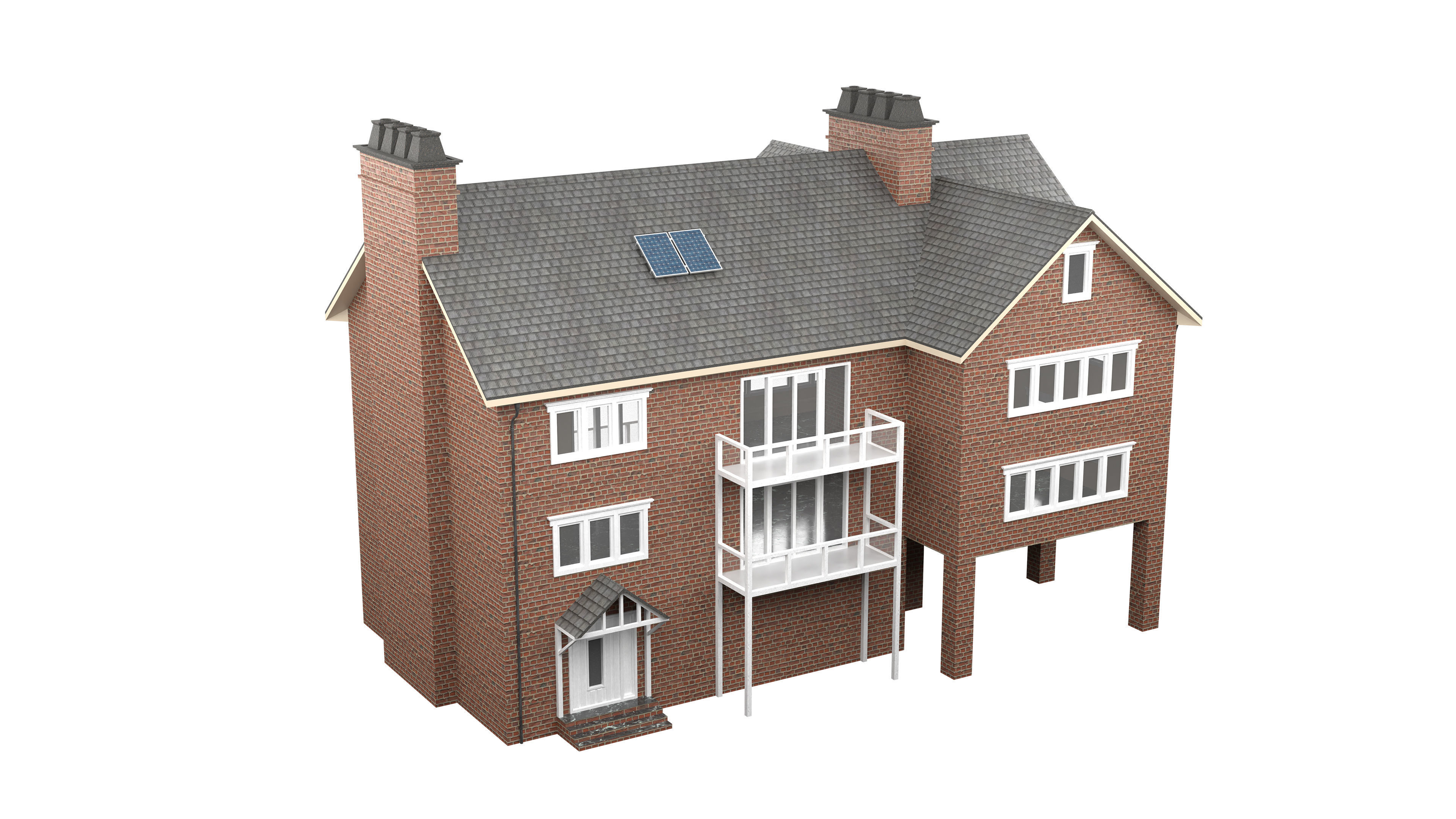British House Design 06 Low-poly 3D model_5