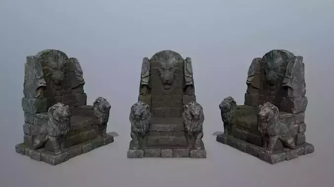  Lion Stone Throne 