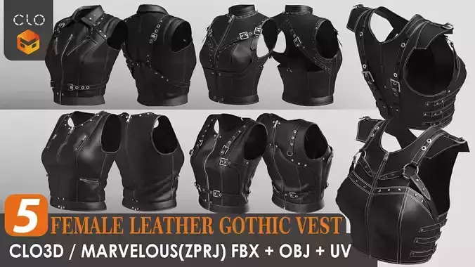 5 GOTHIC LEATHER VEST