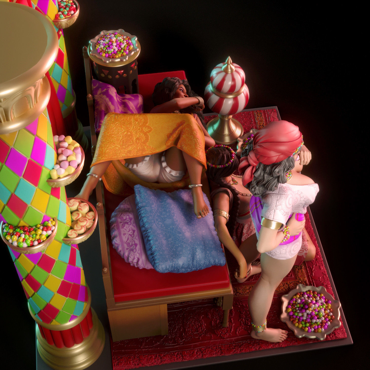 Sweet Harem - Harem women bundle 3D print model_2