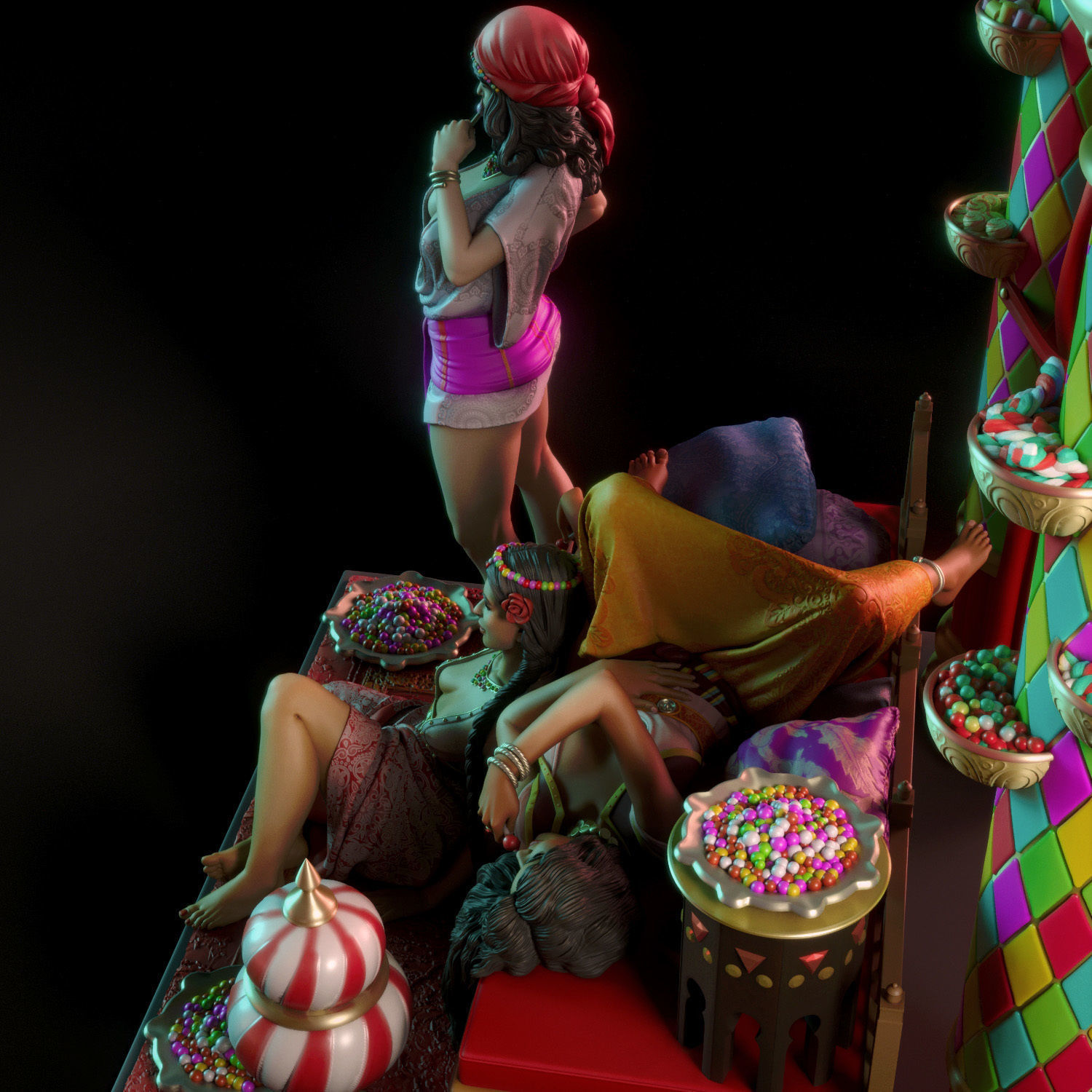 Sweet Harem - Harem women bundle 3D print model_4