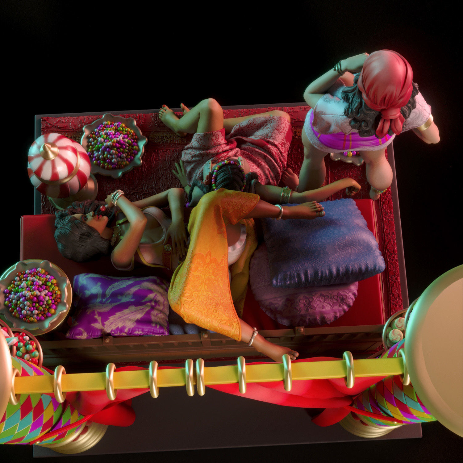 Sweet Harem - Harem women bundle 3D print model_3