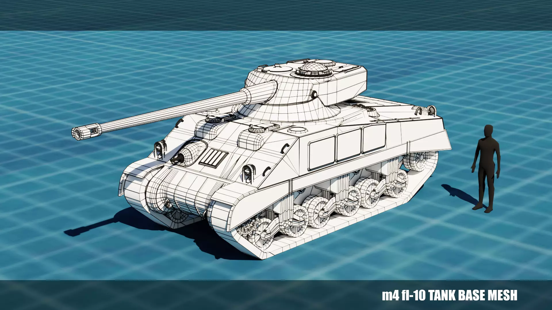 M4 FL-10 TANK BASE MESH Low-poly 3D model
